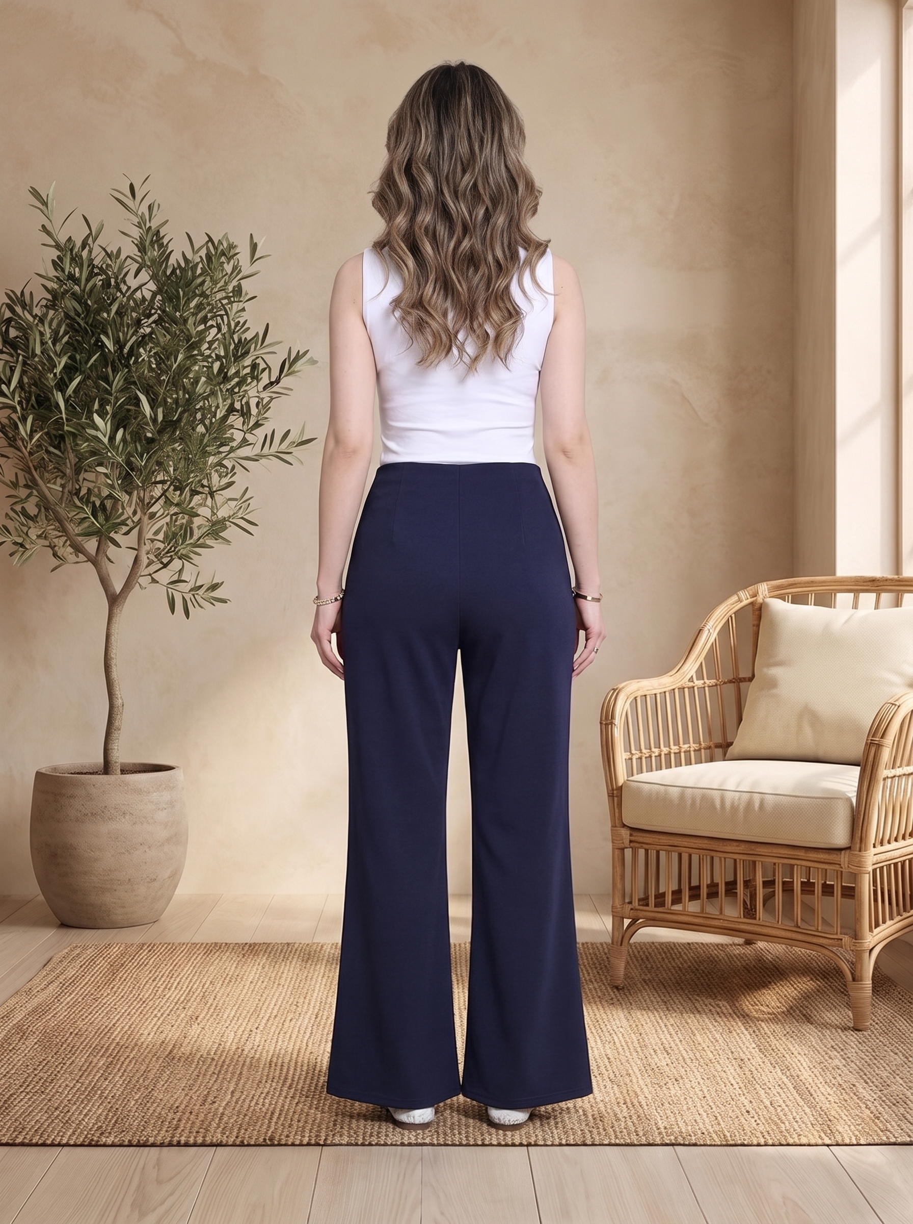 Women's High-Waisted Wide-Leg Sailor Trousers
