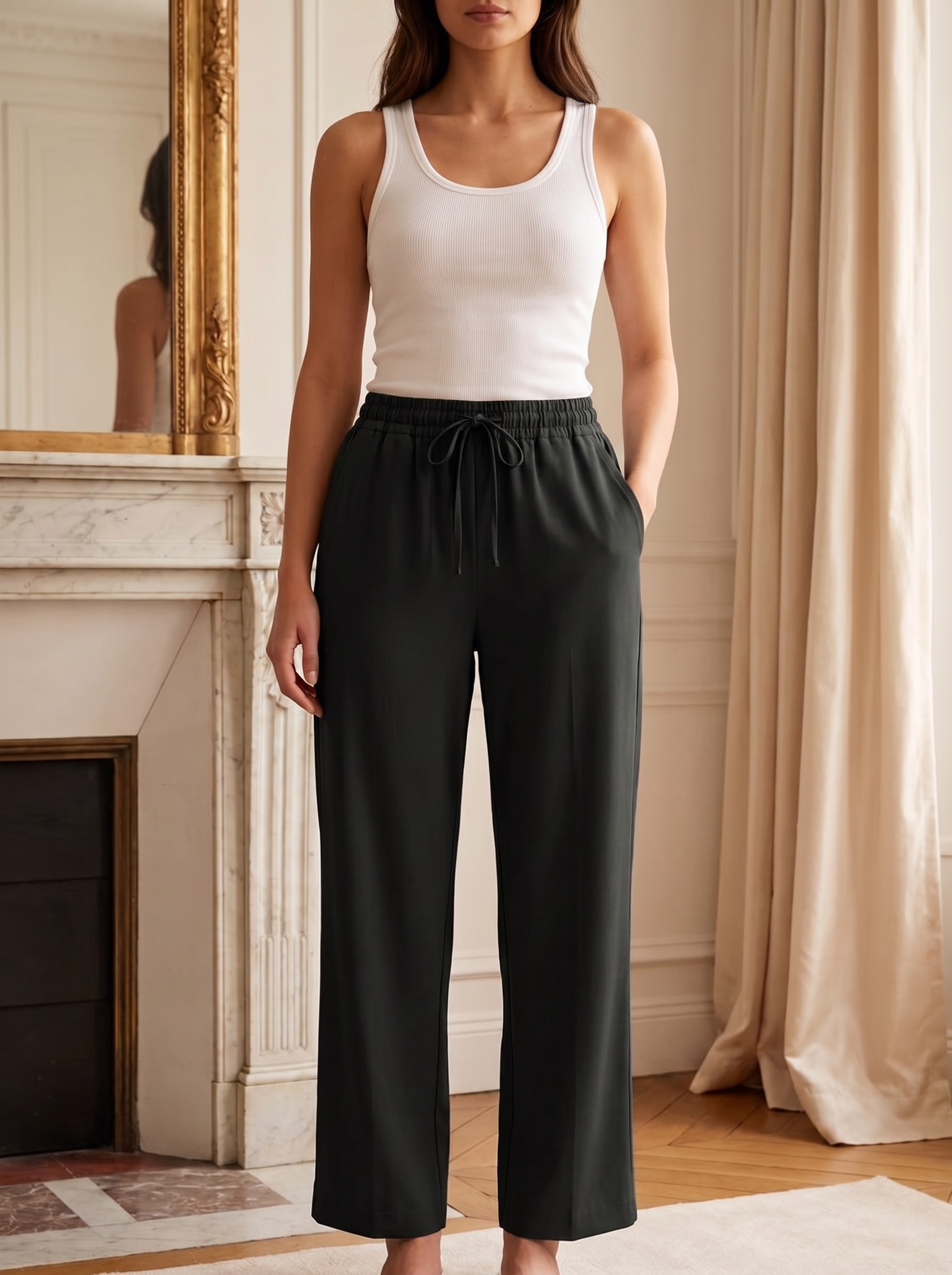 Ladies Textured Crop Blazer Blouse & Trouser set - Casual Notch Lapel Summer Top