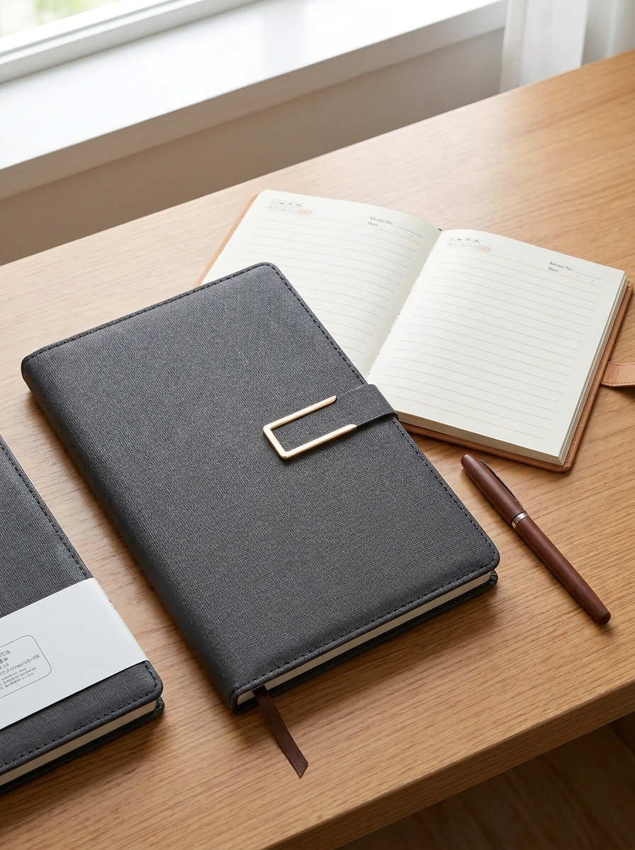 Vintage Faux Leather Journal Notebook with Magnetic Strap Closure