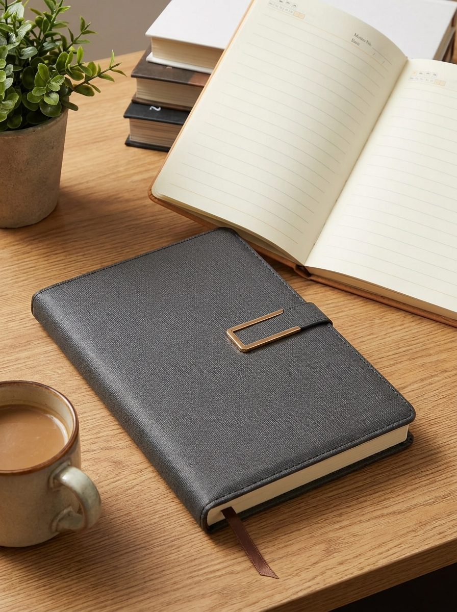 Vintage Faux Leather Journal Notebook with Magnetic Strap Closure
