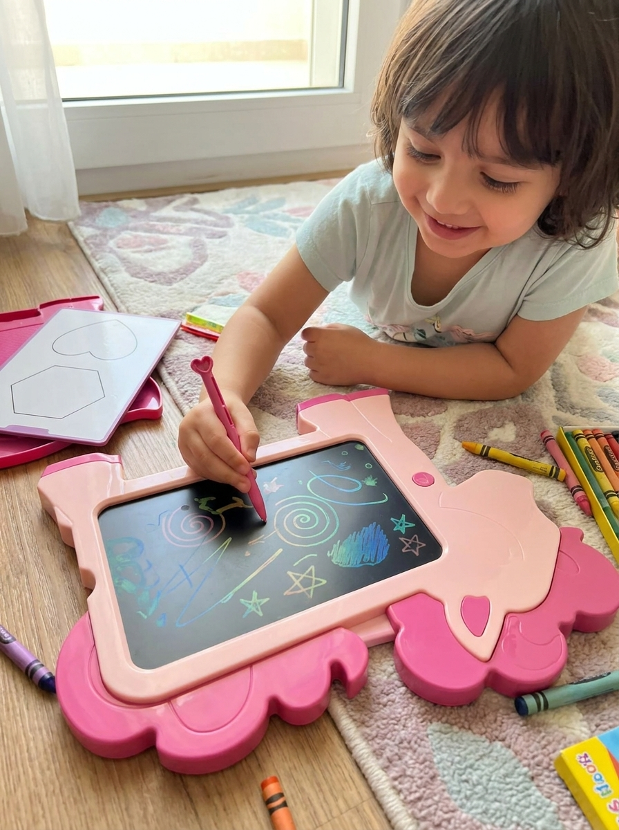 Kids Unicorn LCD Writing Tablet Drawing Pad | Erasable Colorful Screen Doodle Board Toy