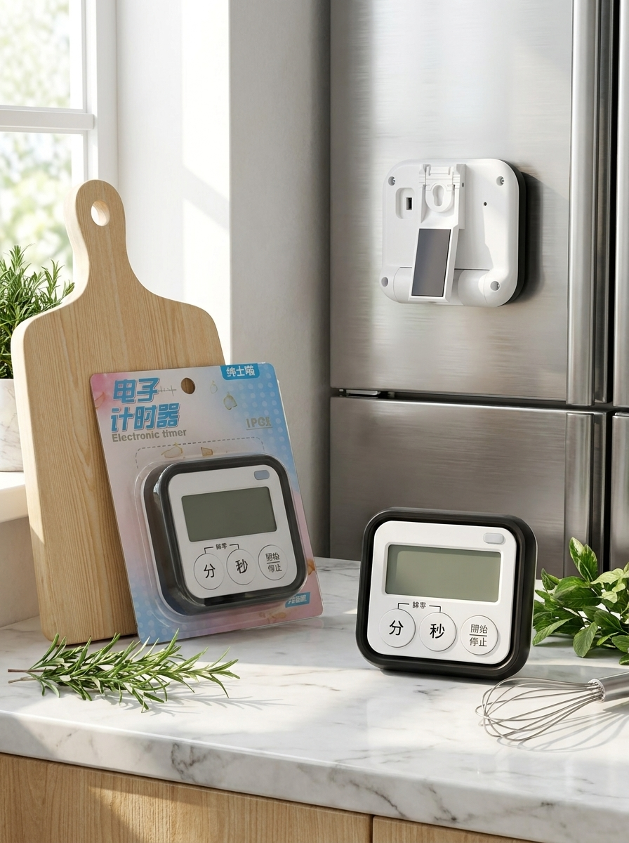 Magnetic Digital Kitchen Timer with Large LCD Display & Kickstand | Portable Minimalist Desk & Cooking Countdown Timer for Baking, Study & Fitness