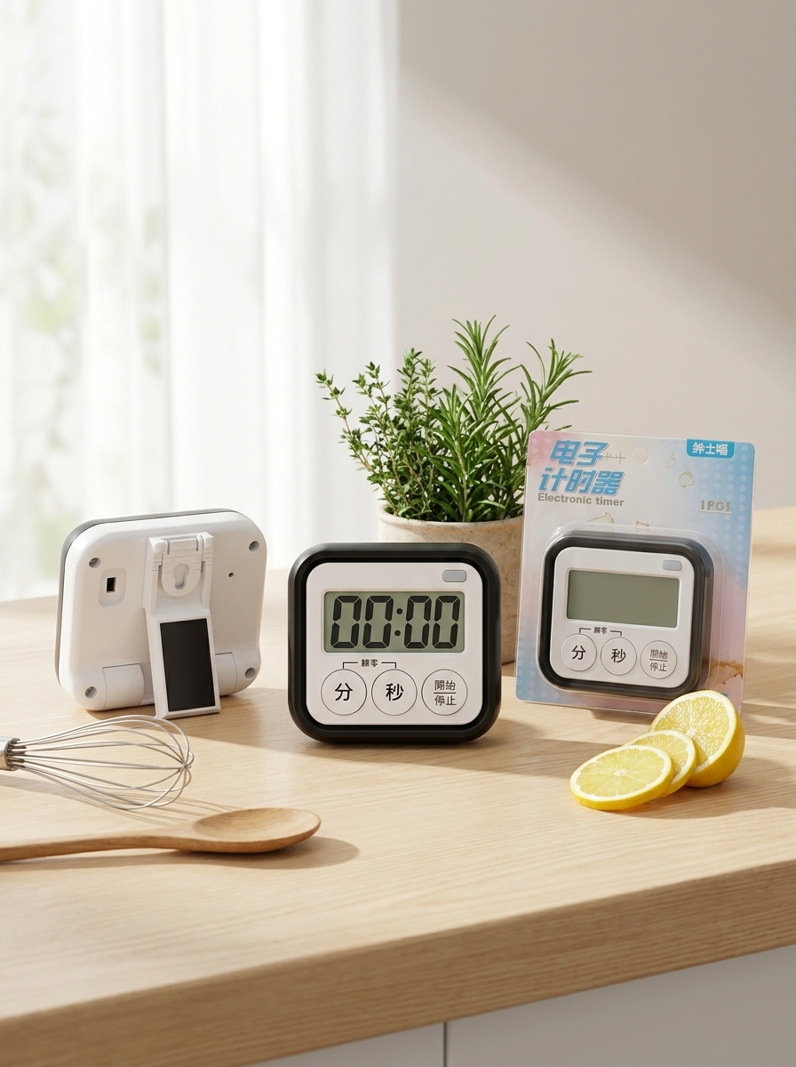 Magnetic Digital Kitchen Timer with Large LCD Display & Kickstand | Portable Minimalist Desk & Cooking Countdown Timer for Baking, Study & Fitness
