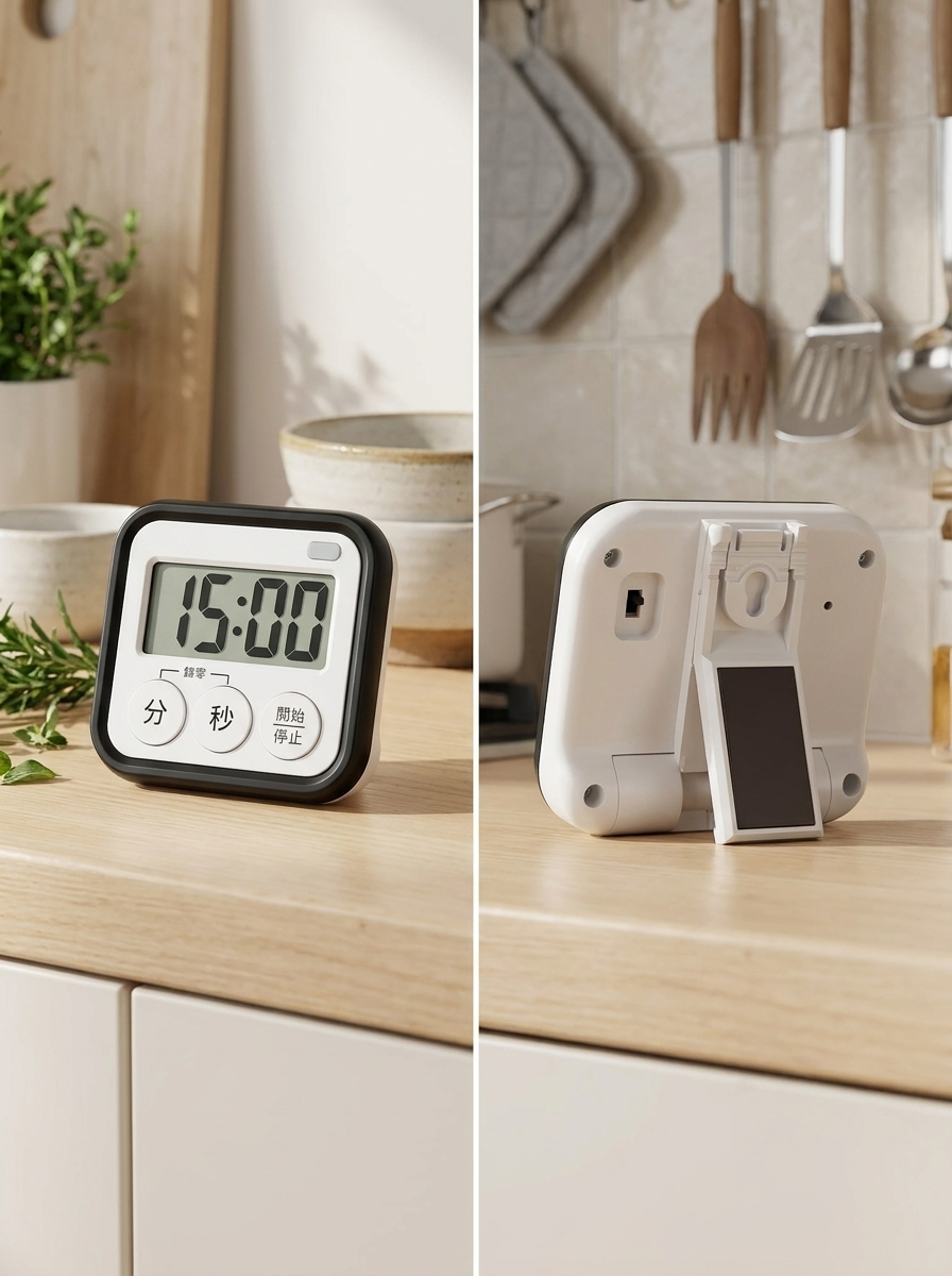 Magnetic Digital Kitchen Timer with Large LCD Display & Kickstand | Portable Minimalist Desk & Cooking Countdown Timer for Baking, Study & Fitness