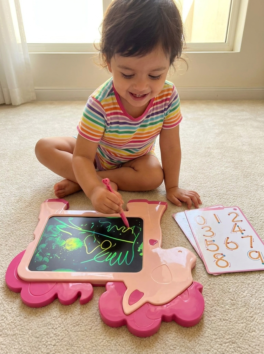 Kids Unicorn LCD Writing Tablet Drawing Pad | Erasable Colorful Screen Doodle Board Toy