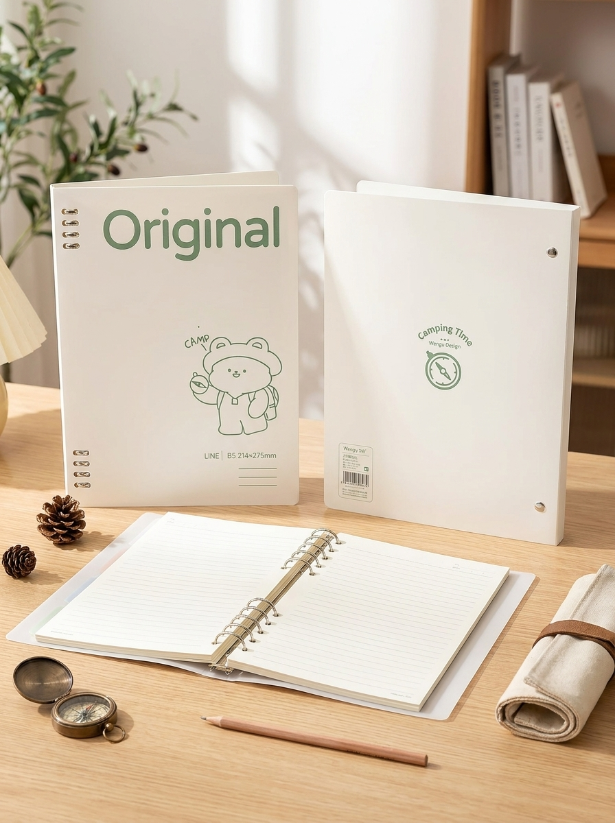 Cute Bear B5 Loose-Leaf Binder Notebook with Index Dividers