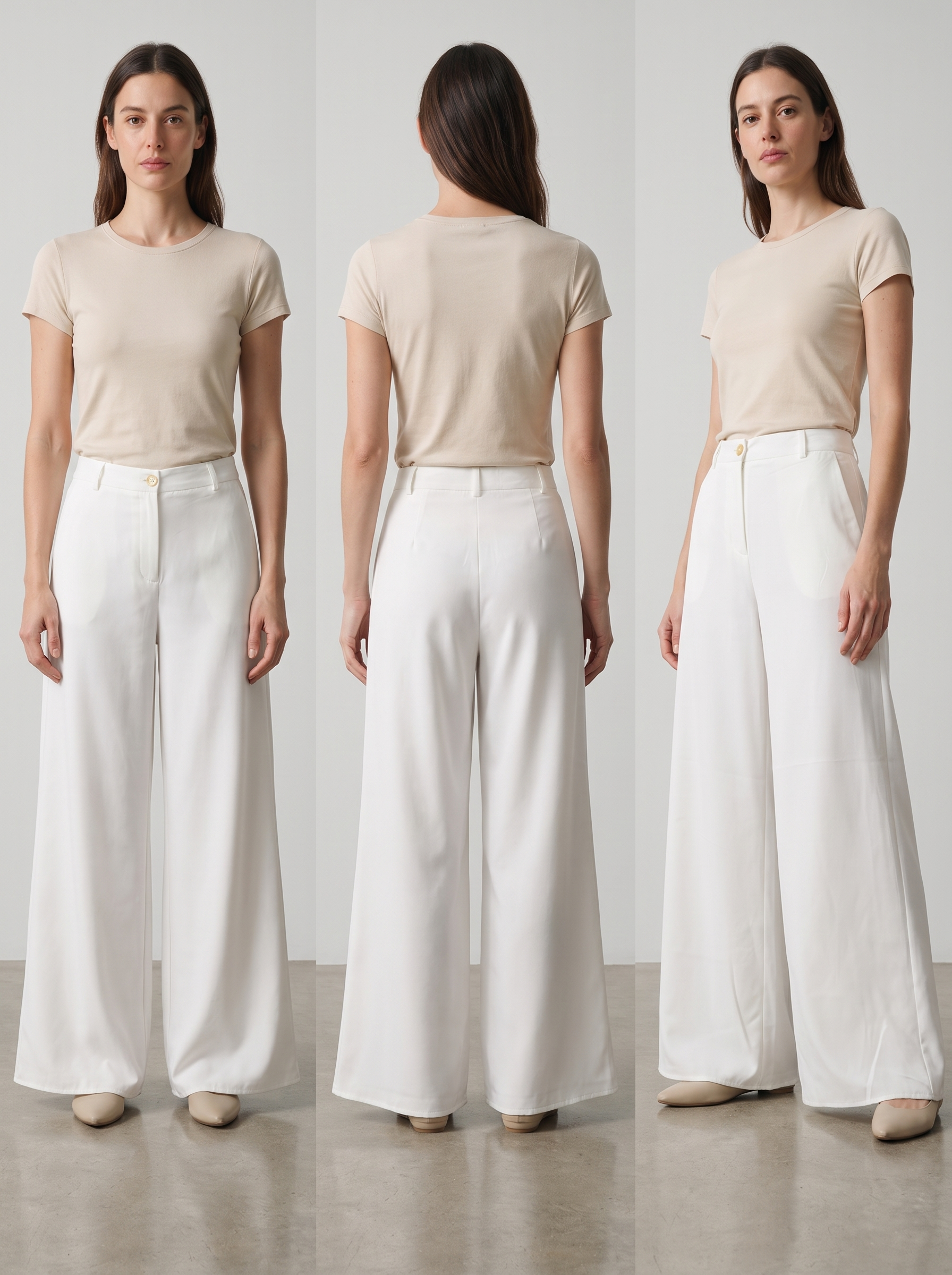 Women’s High-Waisted Wide-Leg Tailored Trousers – Elegant Loose Fit Dress Pants