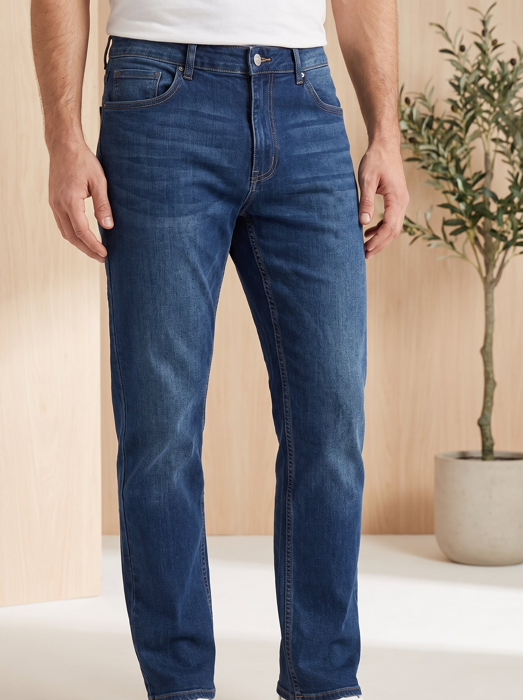 Men's Slim Fit Stretch Denim Jeans – Classic Casual Everyday Pants