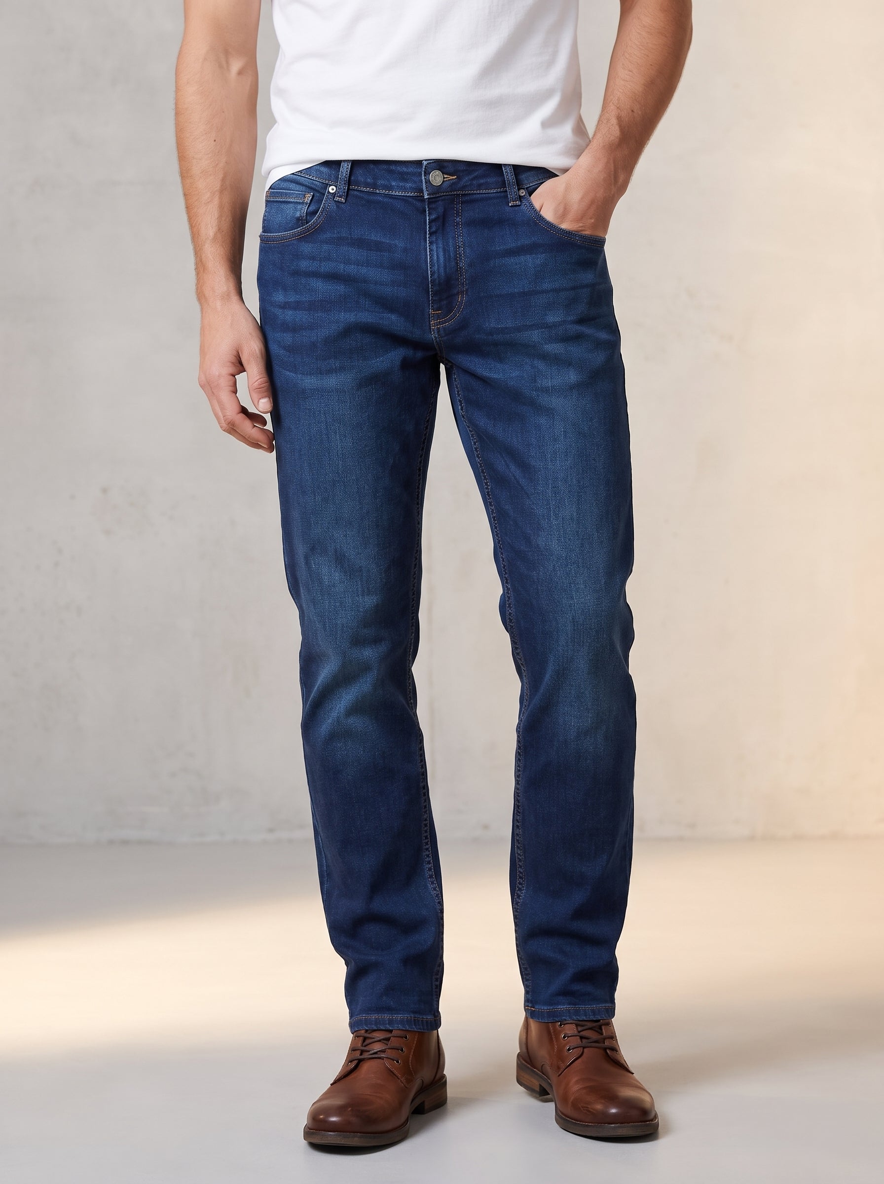 Men's Slim Fit Stretch Denim Jeans – Classic Casual Everyday Pants