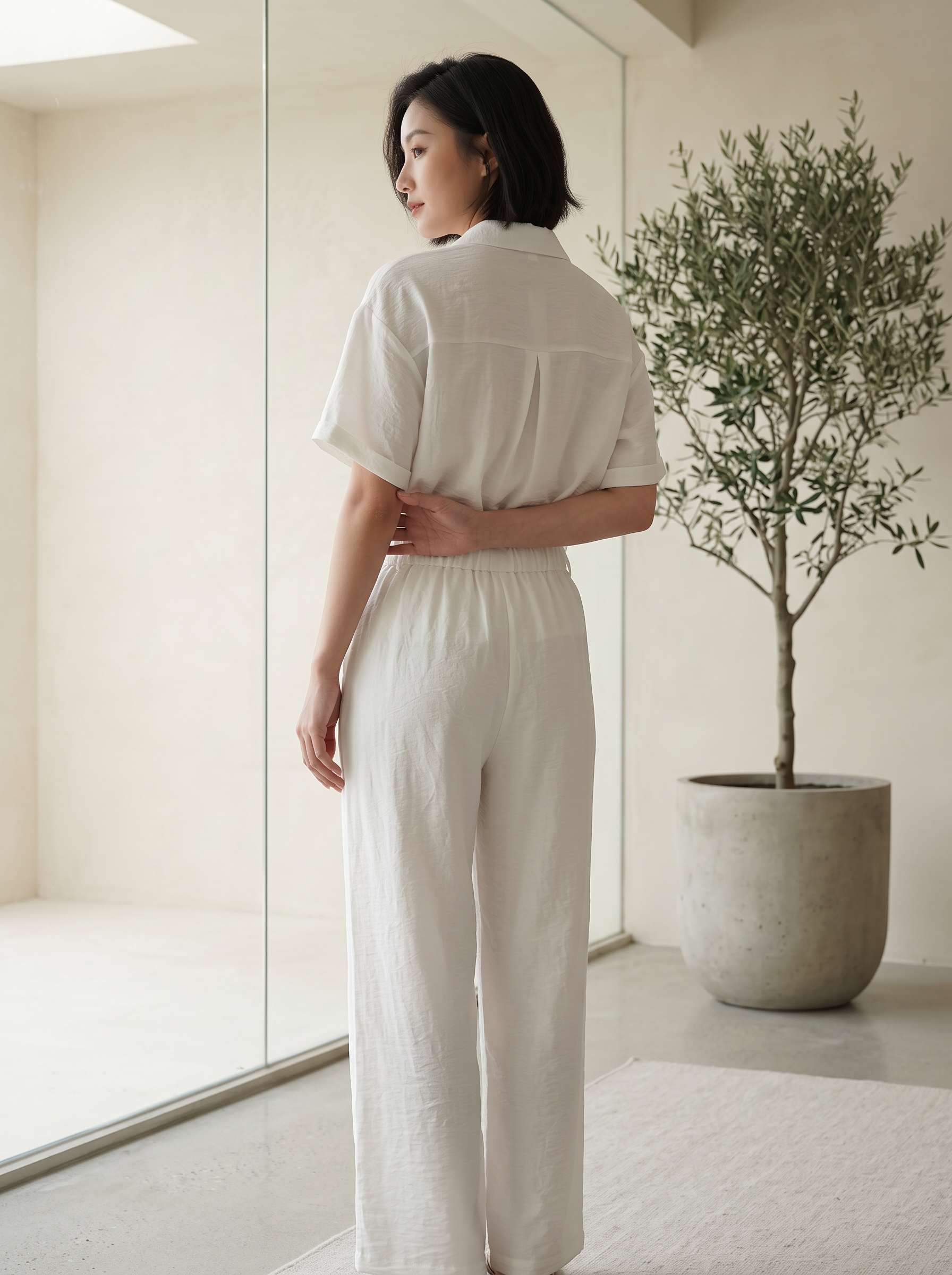Women's Wide Leg Drawstring Pants – Lightweight Casual Relaxed Fit Trousers