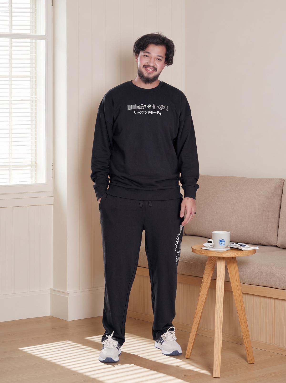 Men’s Rick & Morty Printed Fleece Tracksuit – Sweatshirt & Jogger Set