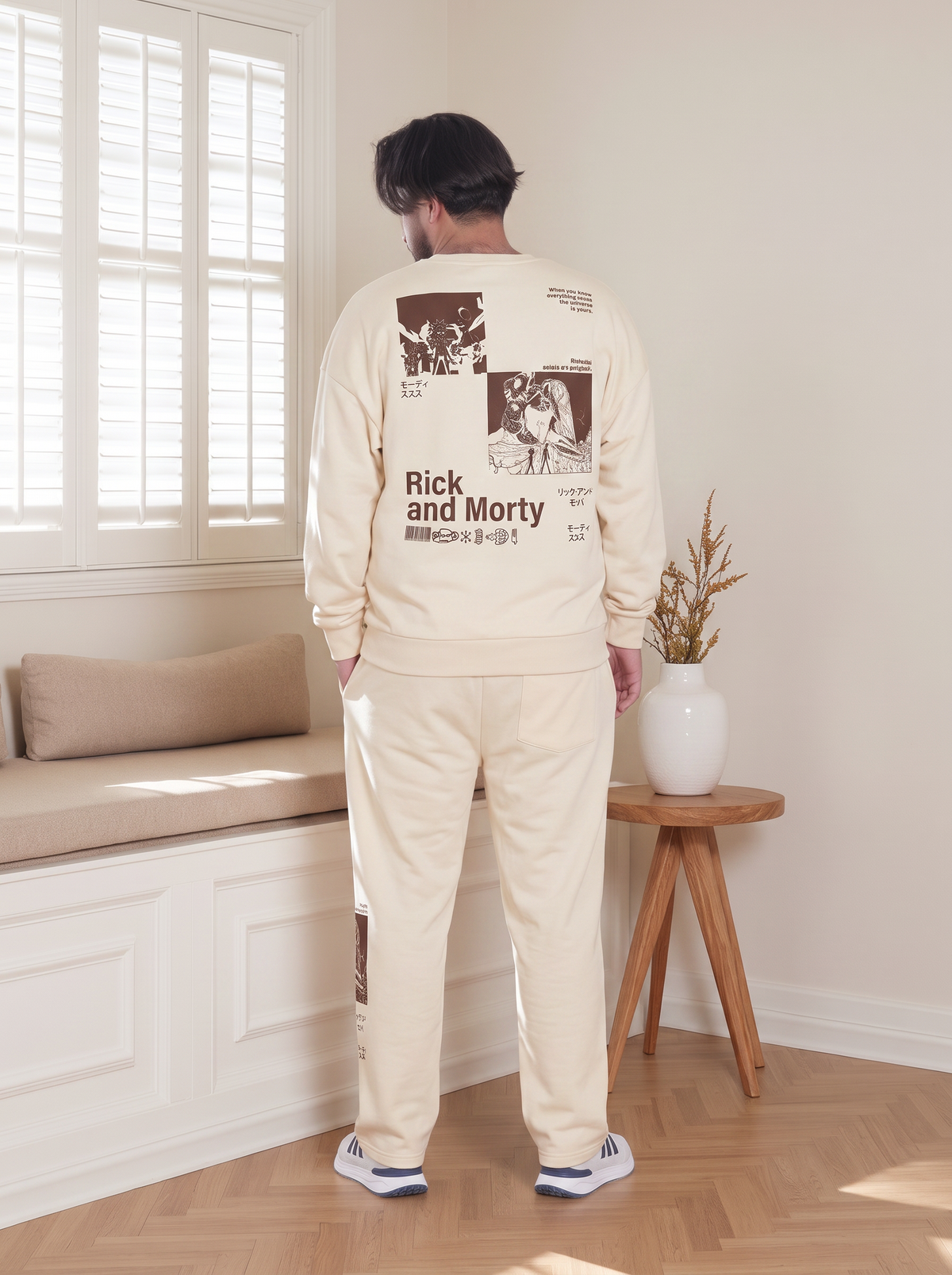 Men’s Rick & Morty Printed Fleece Tracksuit – Sweatshirt & Jogger Set