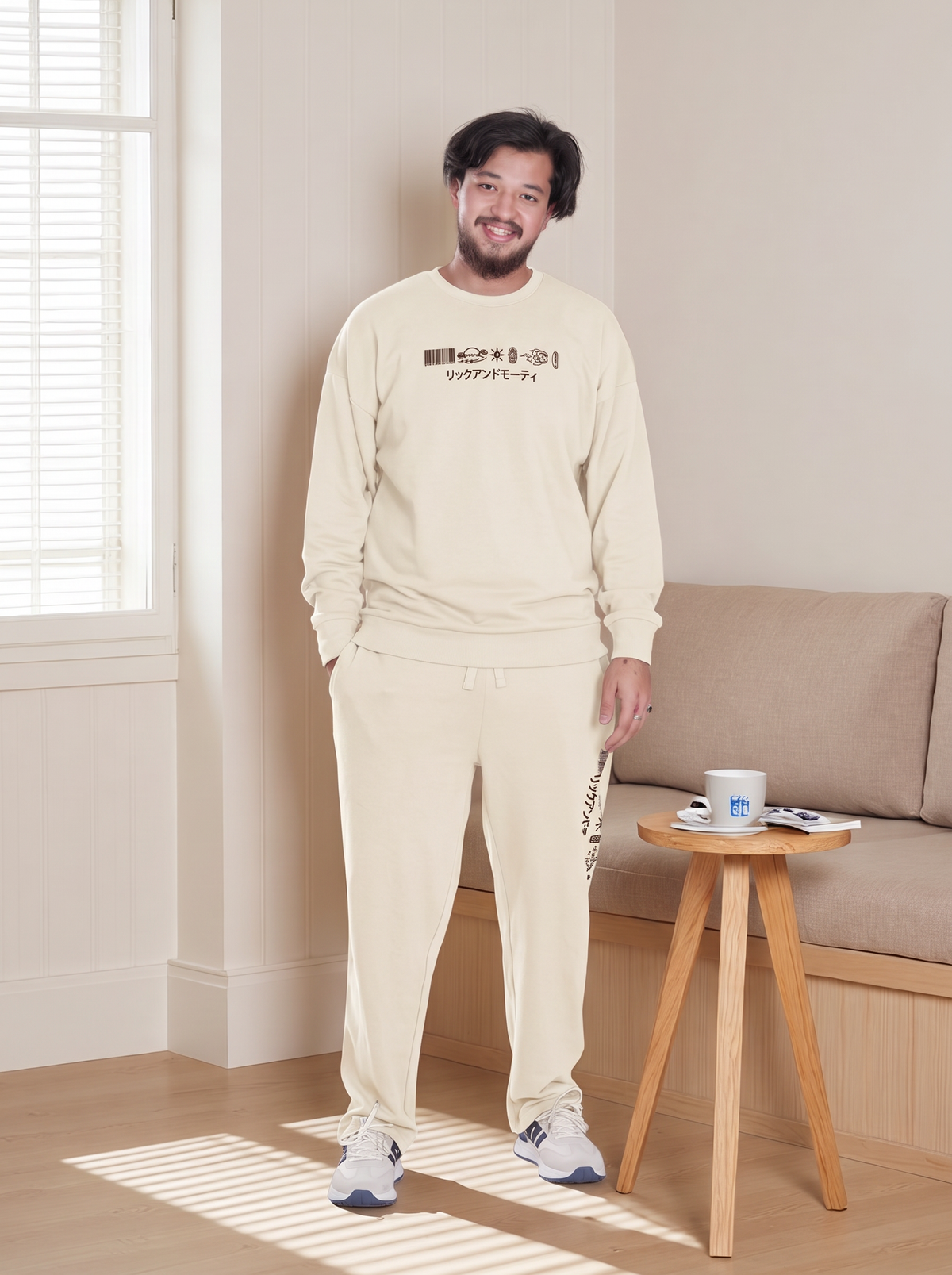 Men’s Rick & Morty Printed Fleece Tracksuit – Sweatshirt & Jogger Set