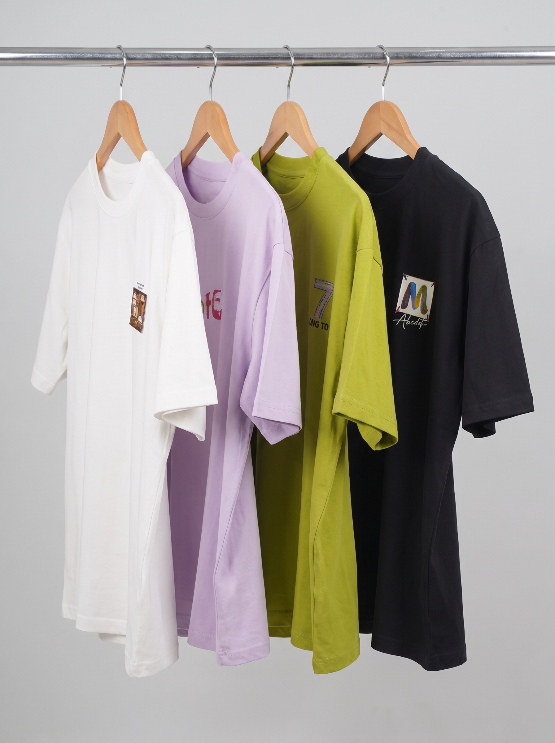 Men's 4-Piece Casual Printed T-Shirt Set – Short Sleeve Crew Neck