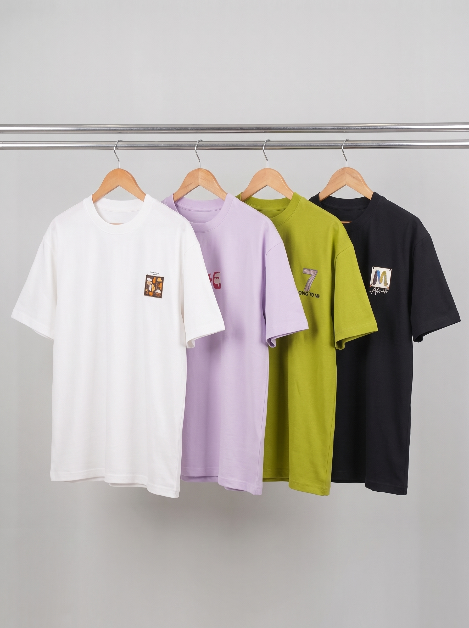 Men's 4-Piece Casual Printed T-Shirt Set – Short Sleeve Crew Neck