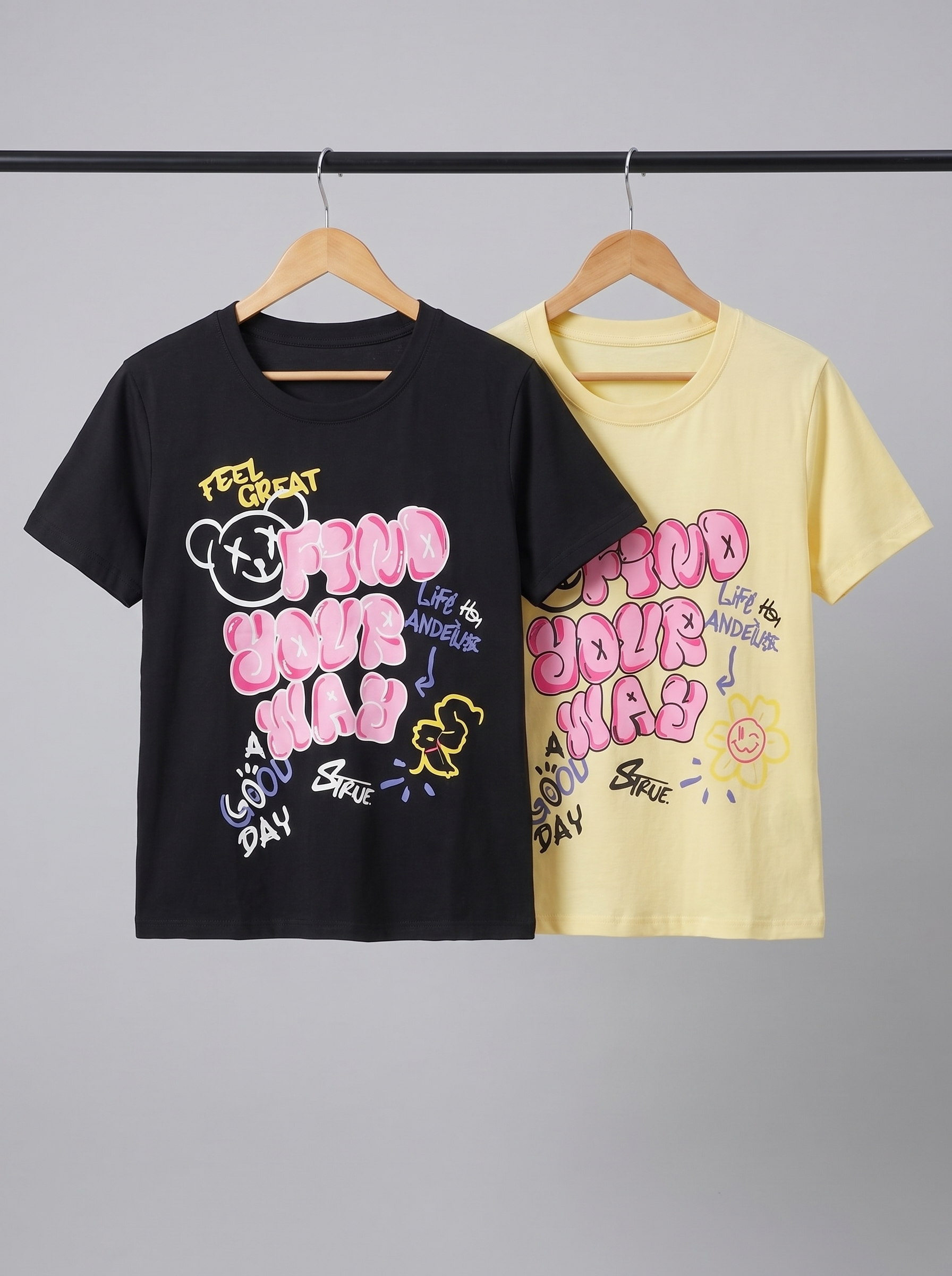Women’s "Find Your Way" Graphic T-Shirt 2-Pack Bundle – Casual Crewneck Tees