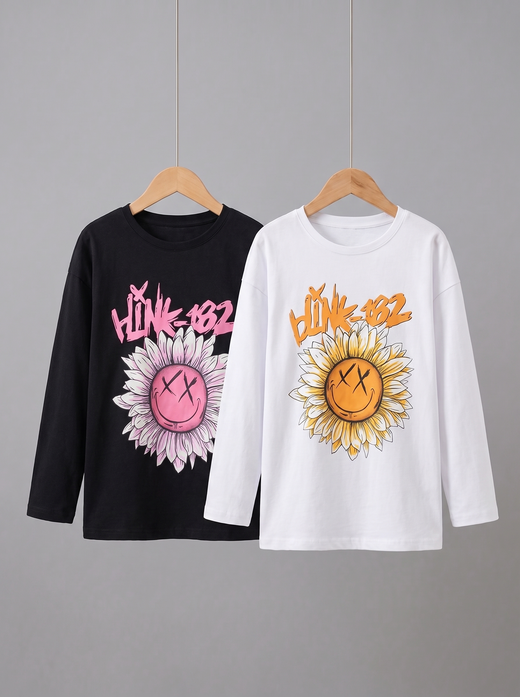Girl’s Drop Shoulder Long Sleeve T-shirt - 2 Piece Set