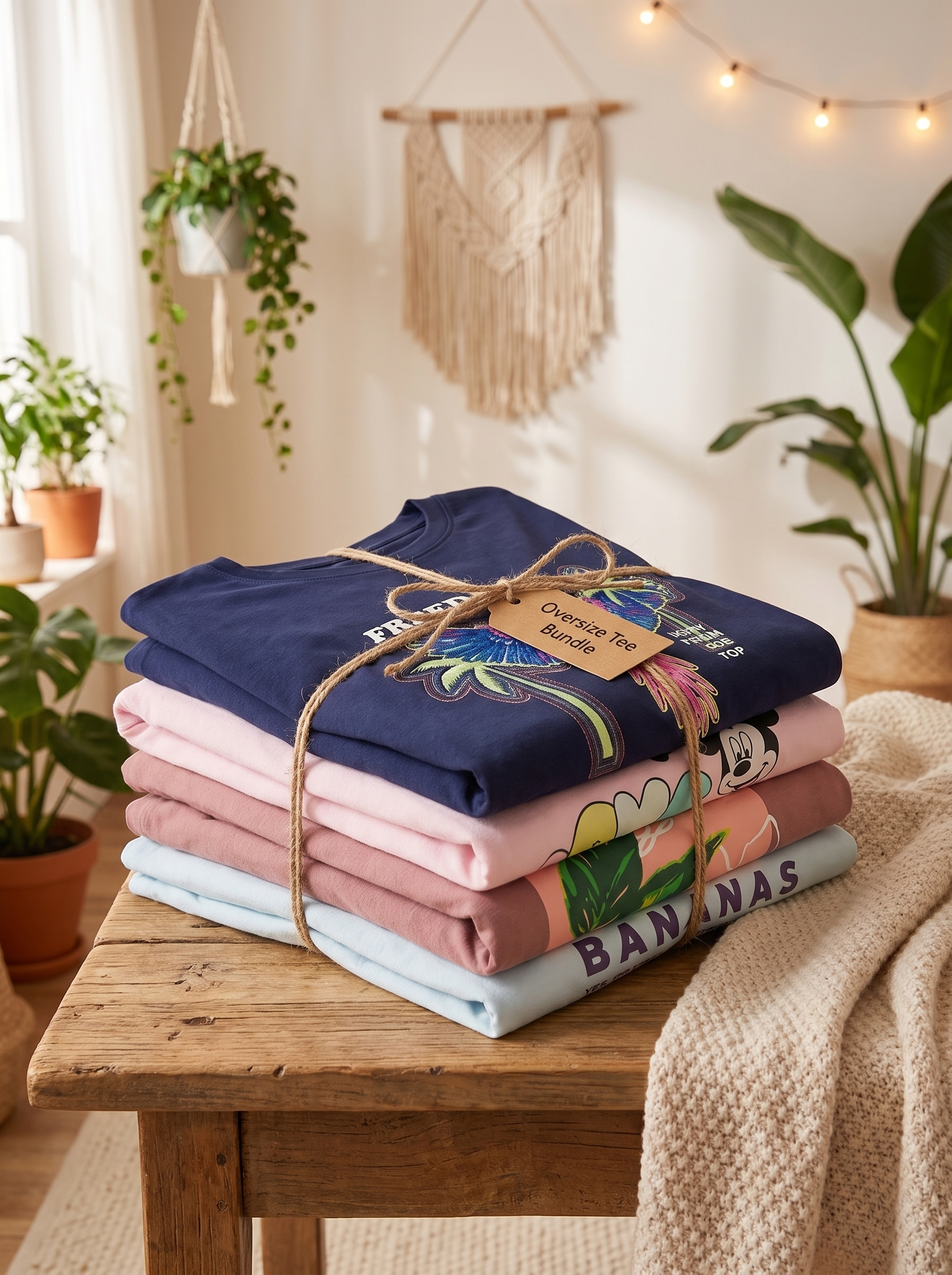 Women's 4-Piece Graphic T-Shirt Set –  Oversized T-Shirts