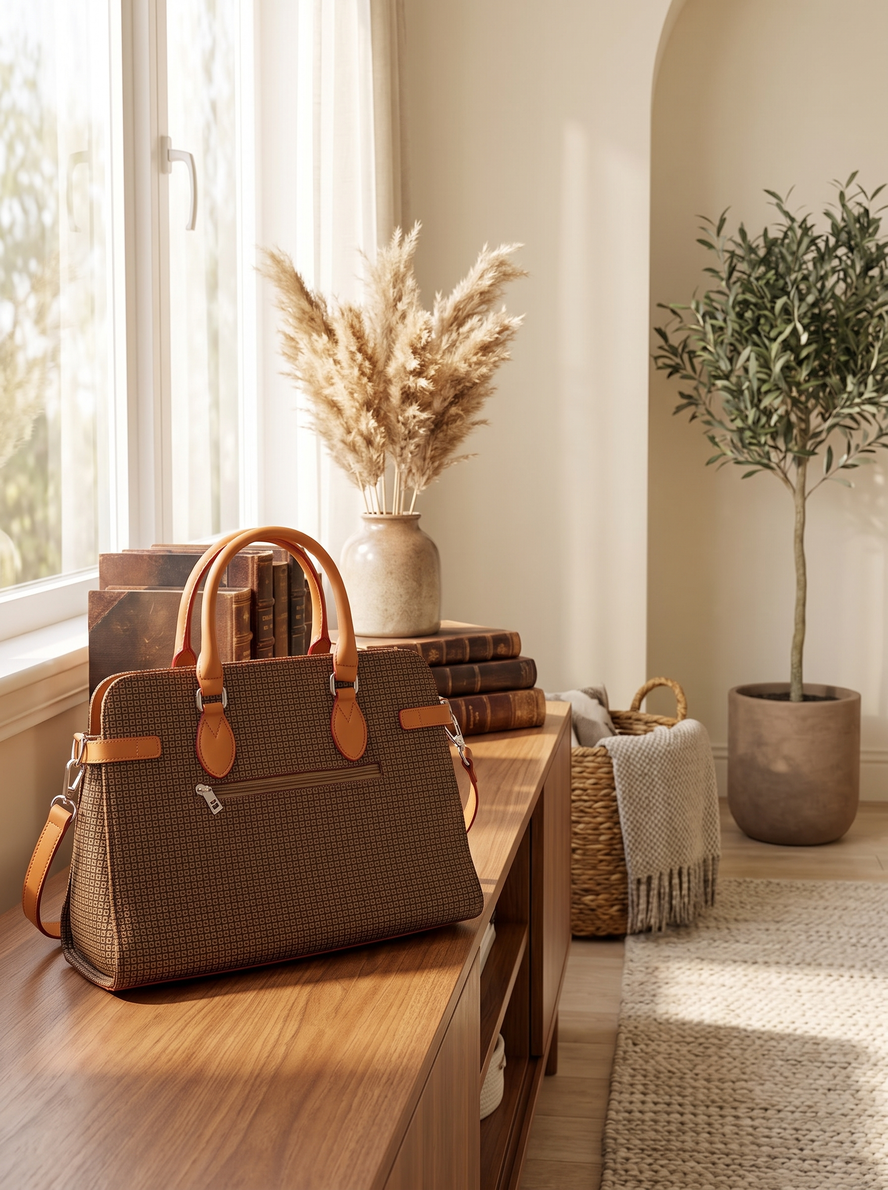 Women’s Elegant Tote Handbag with Crossbody Strap