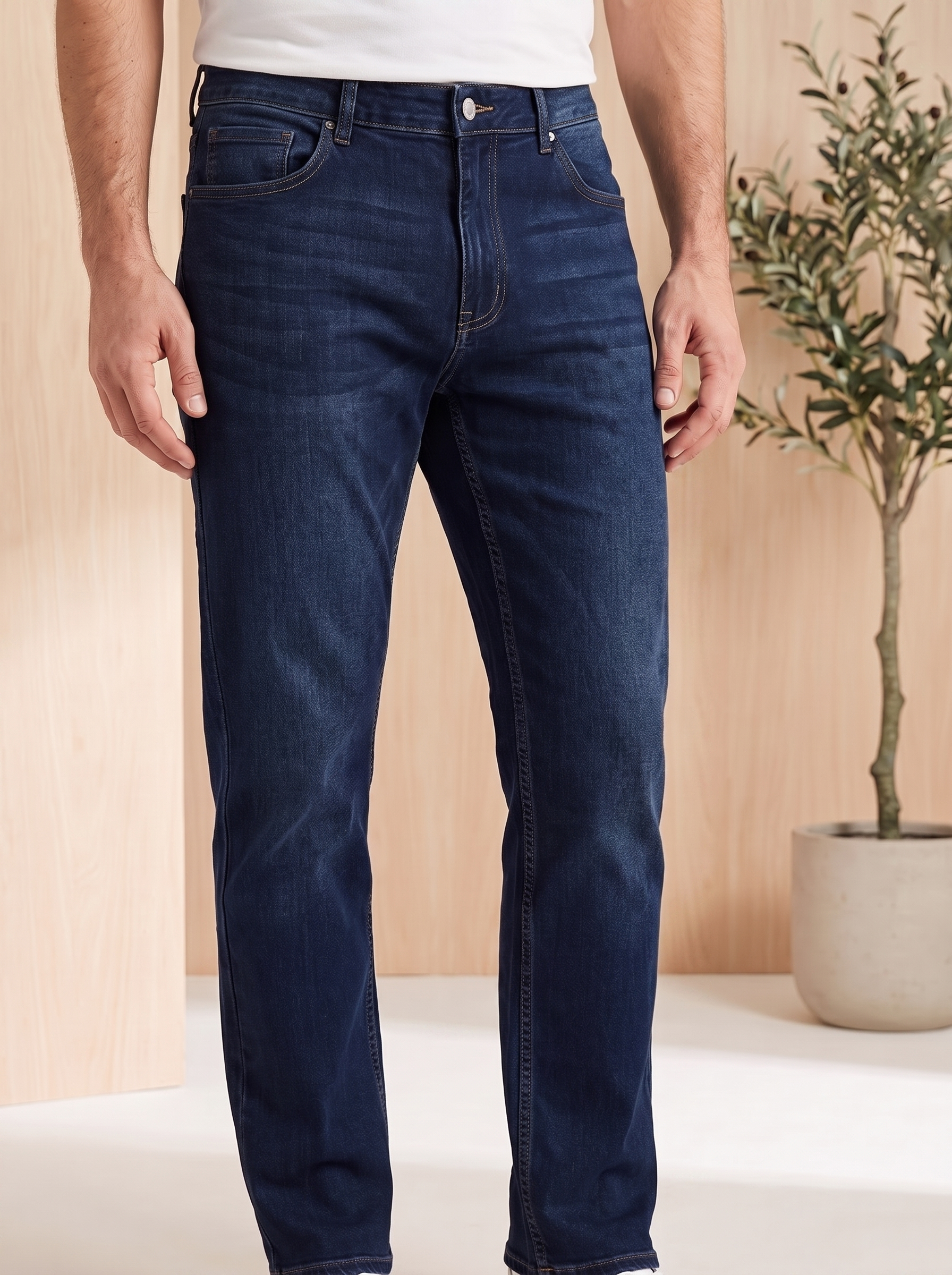 Men's Slim Fit Stretch Denim Jeans – Classic Casual Everyday Pants
