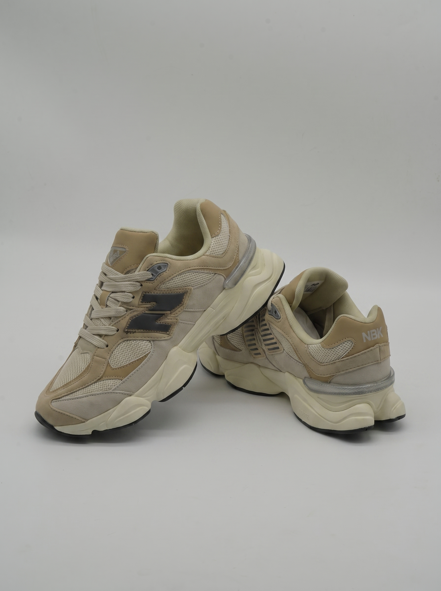 NBK 9060 Unisex Retro Chunky Lifestyle Sneakers – Beige & Cream