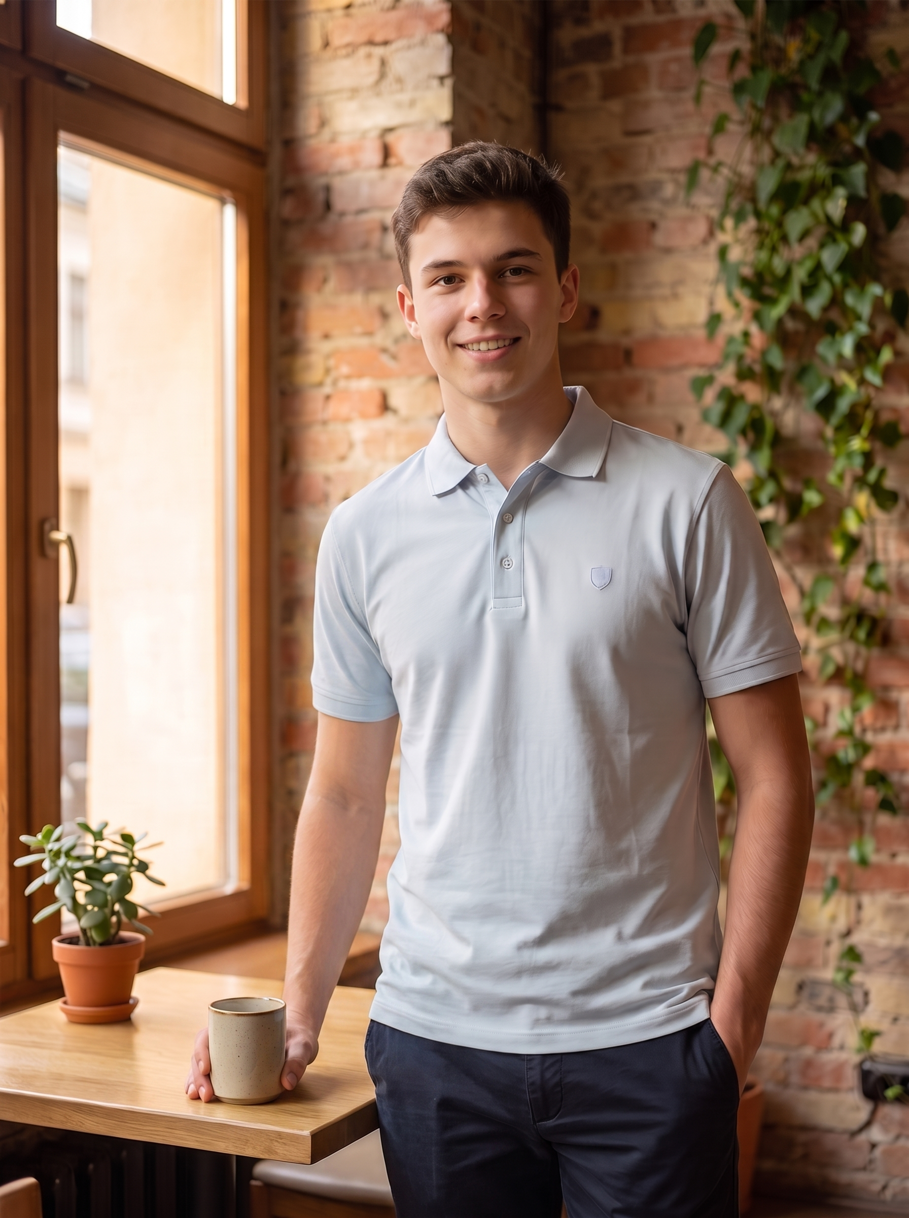 Fervoro Men’s Classic Fit Short-Sleeve Polo Shirt – Premium Cotton Blend Casual