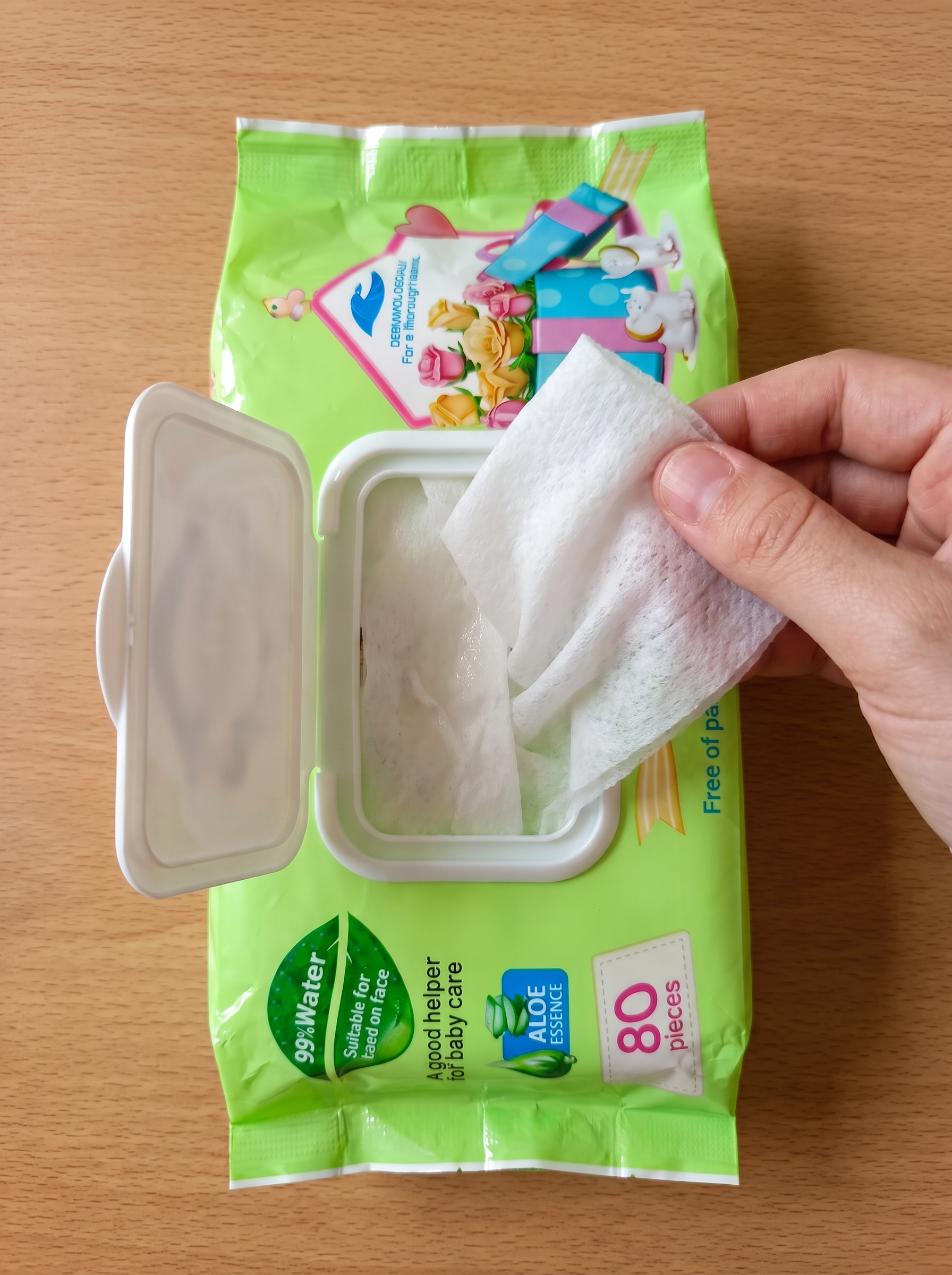 New Compact Toallitas Húmedas Baby Wet Wipes – 99% Water & Aloe Essence (80 Pcs)