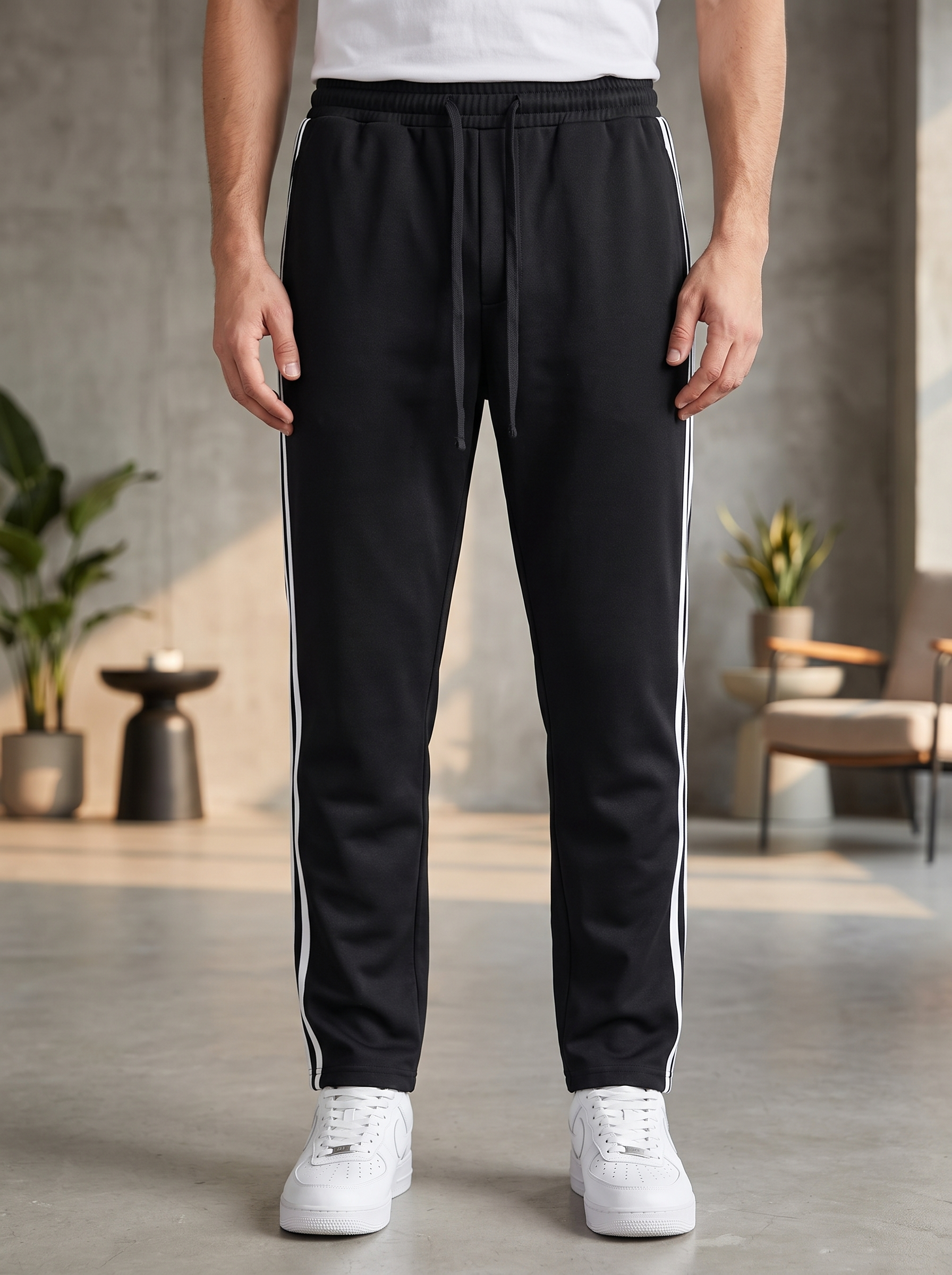 Men’s Side-Stripe Athletic Jogger Pants