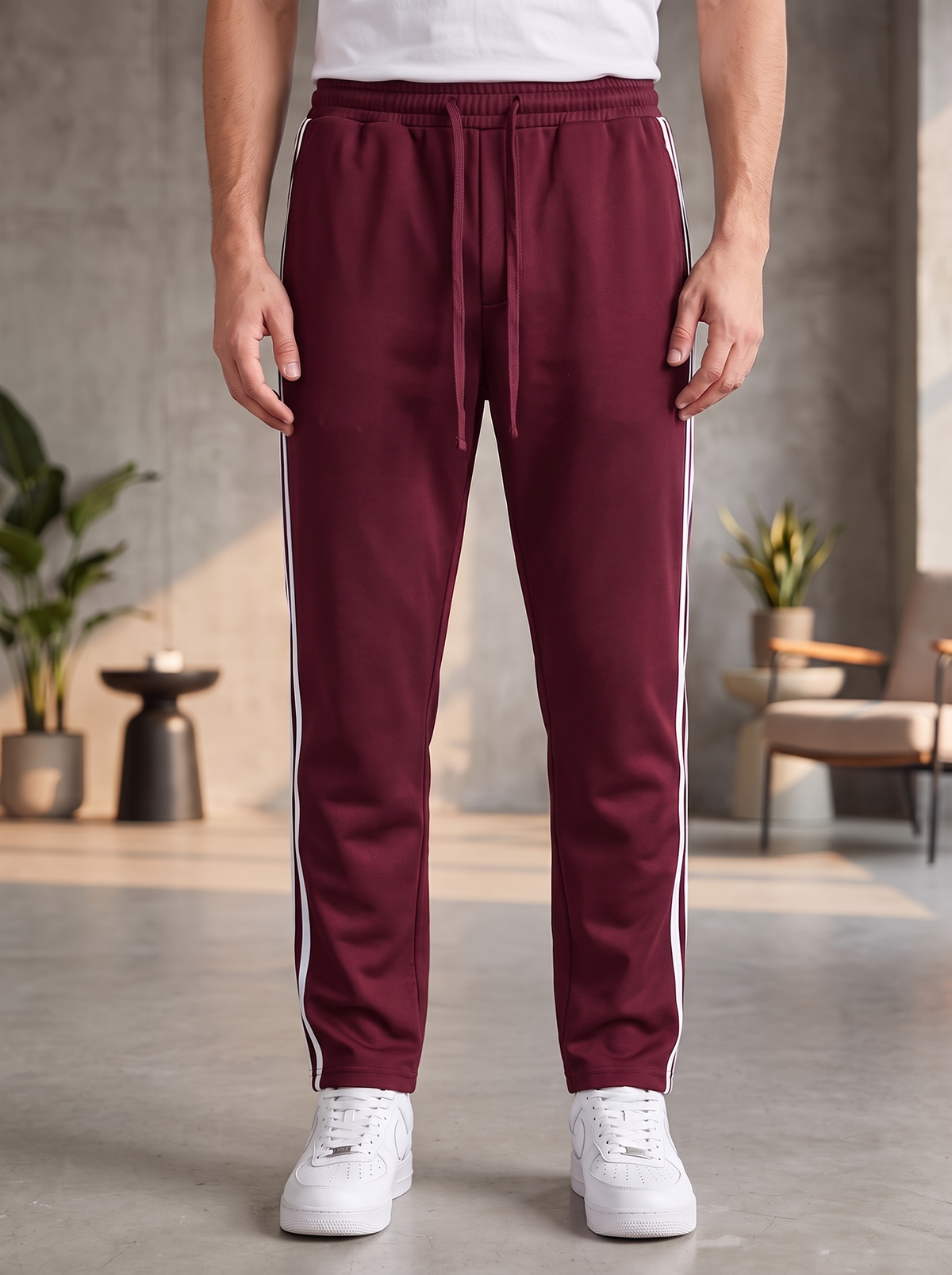 Men’s Side-Stripe Athletic Jogger Pants