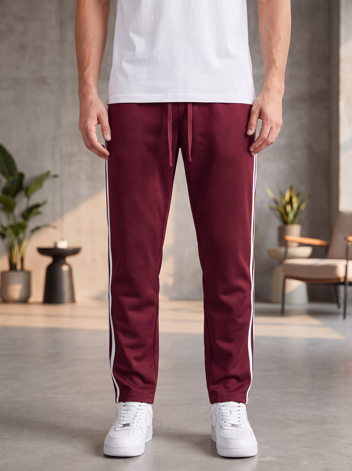 Men’s Side-Stripe Athletic Jogger Pants