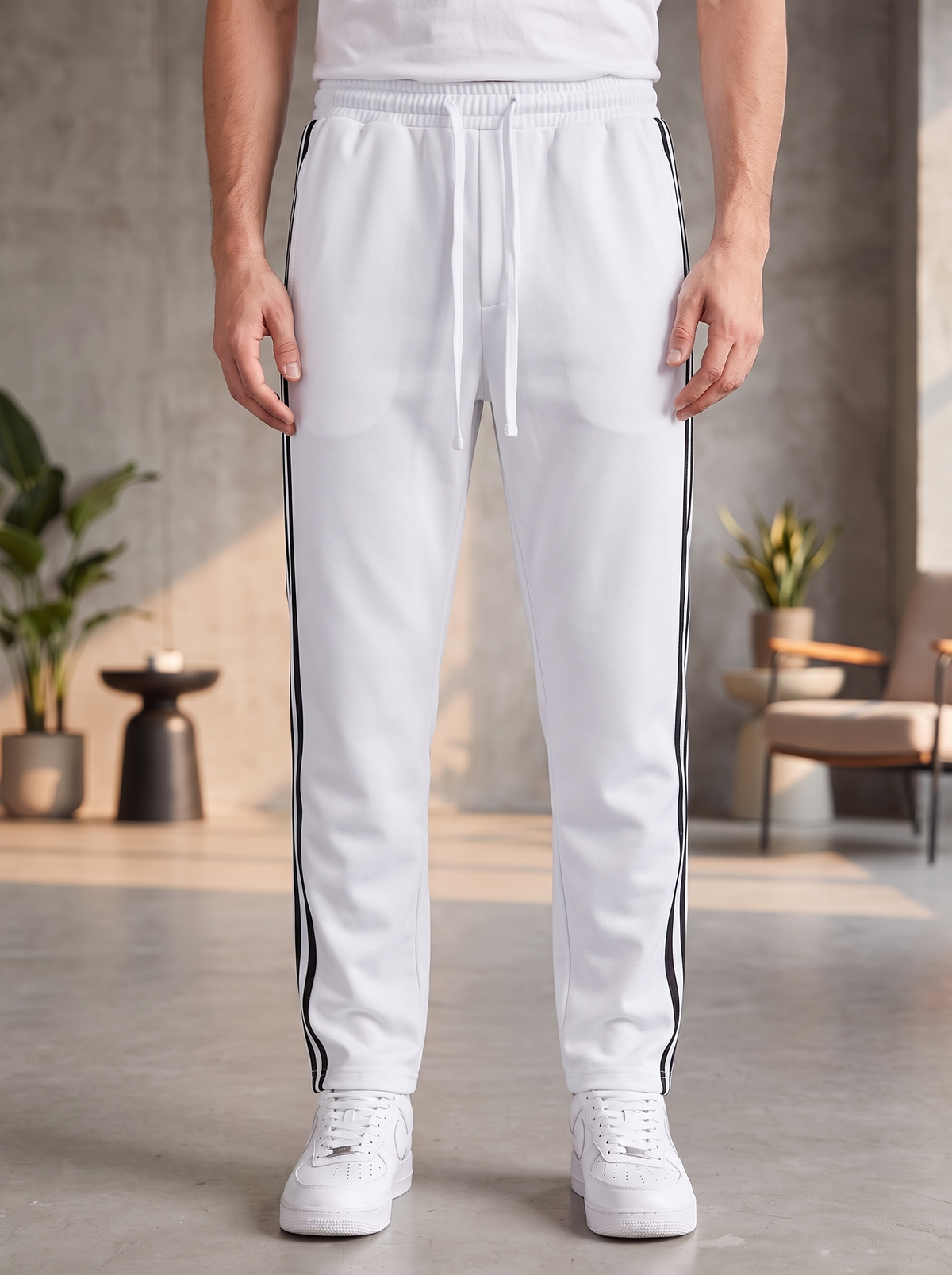 Men’s Side-Stripe Athletic Jogger Pants