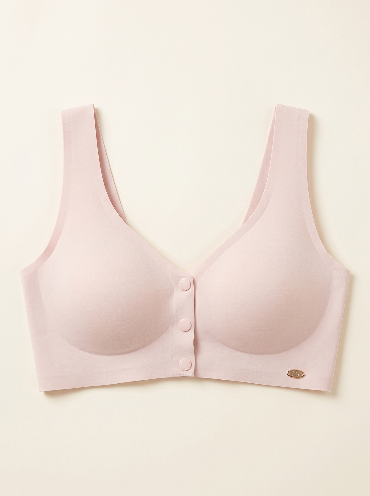 Women's Seamless Front-Closure Lounge Bra – Wire-Free Smoothing Bralette