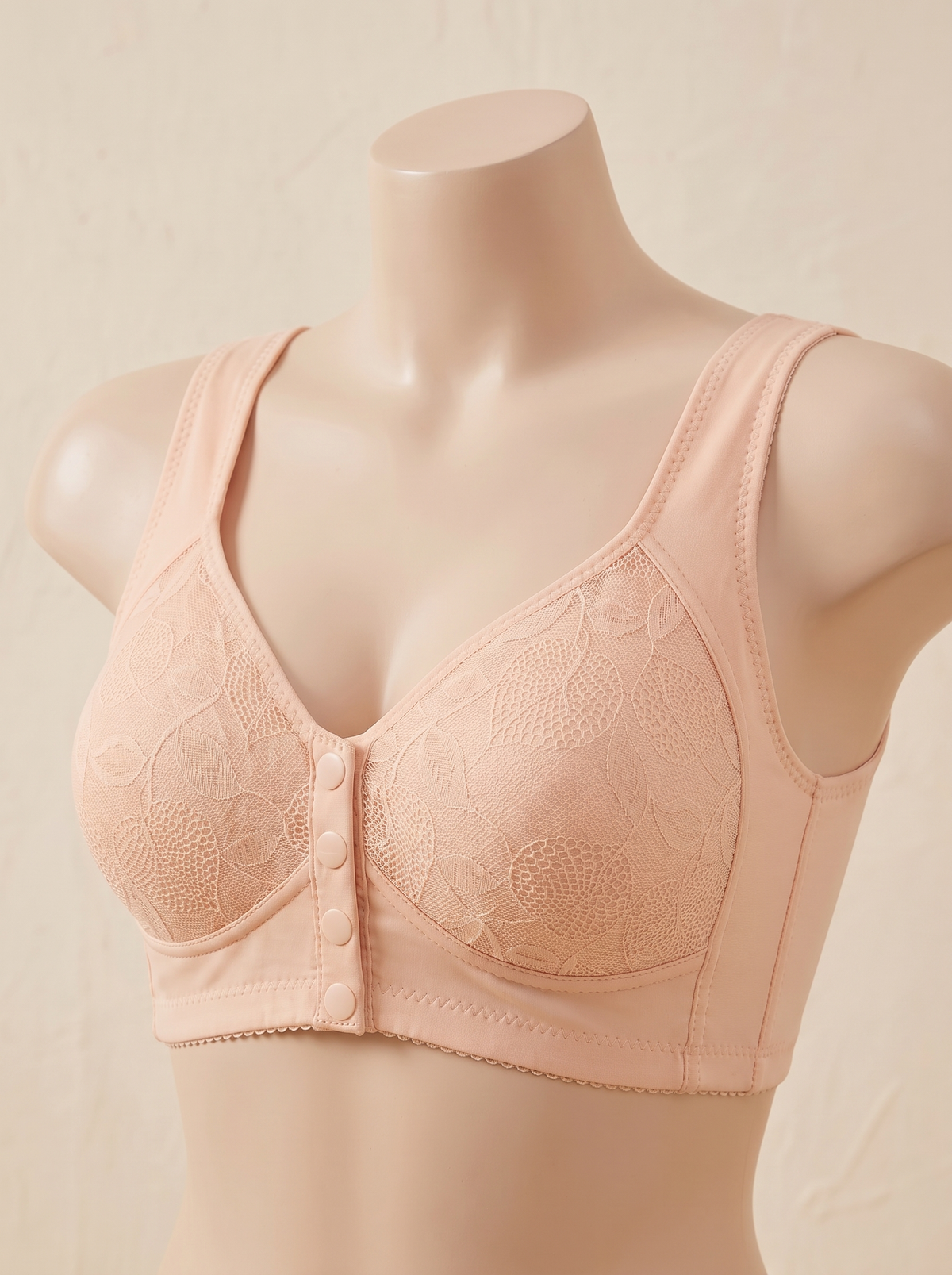 Women's Front Closure Wireless Push up Bra – Full Coverage Comfortable Everyday Bra