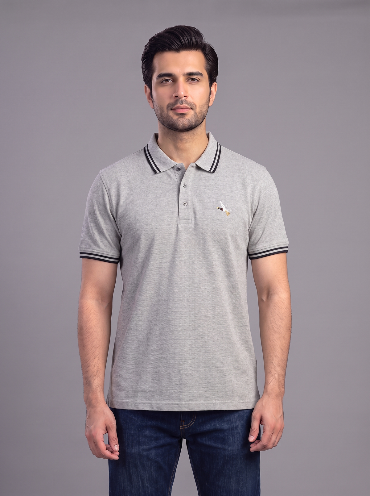 Men’s Contrast Tipped Polo Shirt – Classic Short Sleeve Top