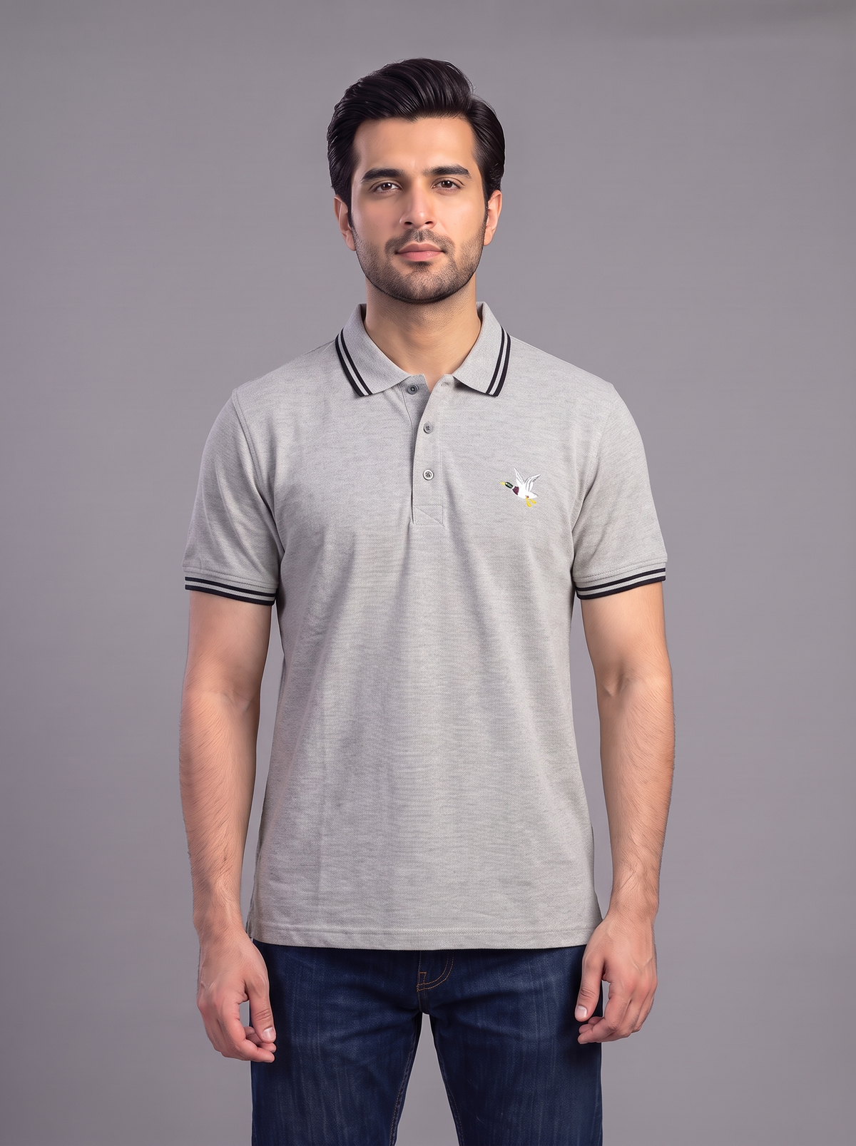 Men’s Contrast Tipped Polo Shirt – Classic Short Sleeve Top