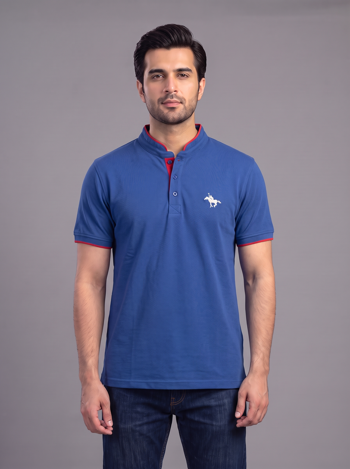 Men’s Mandarin Collar Polo Shirt – 3 Piece Color