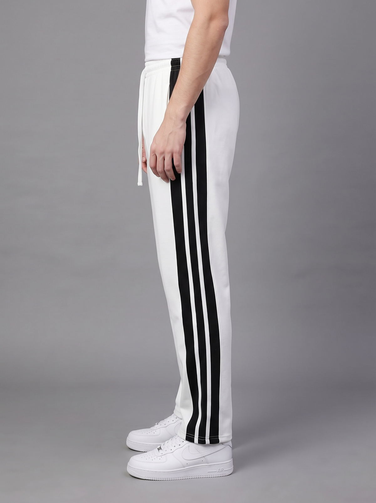 Men’s Side-Stripe Track Pants – Casual Athletic Joggers with Drawstring Waist