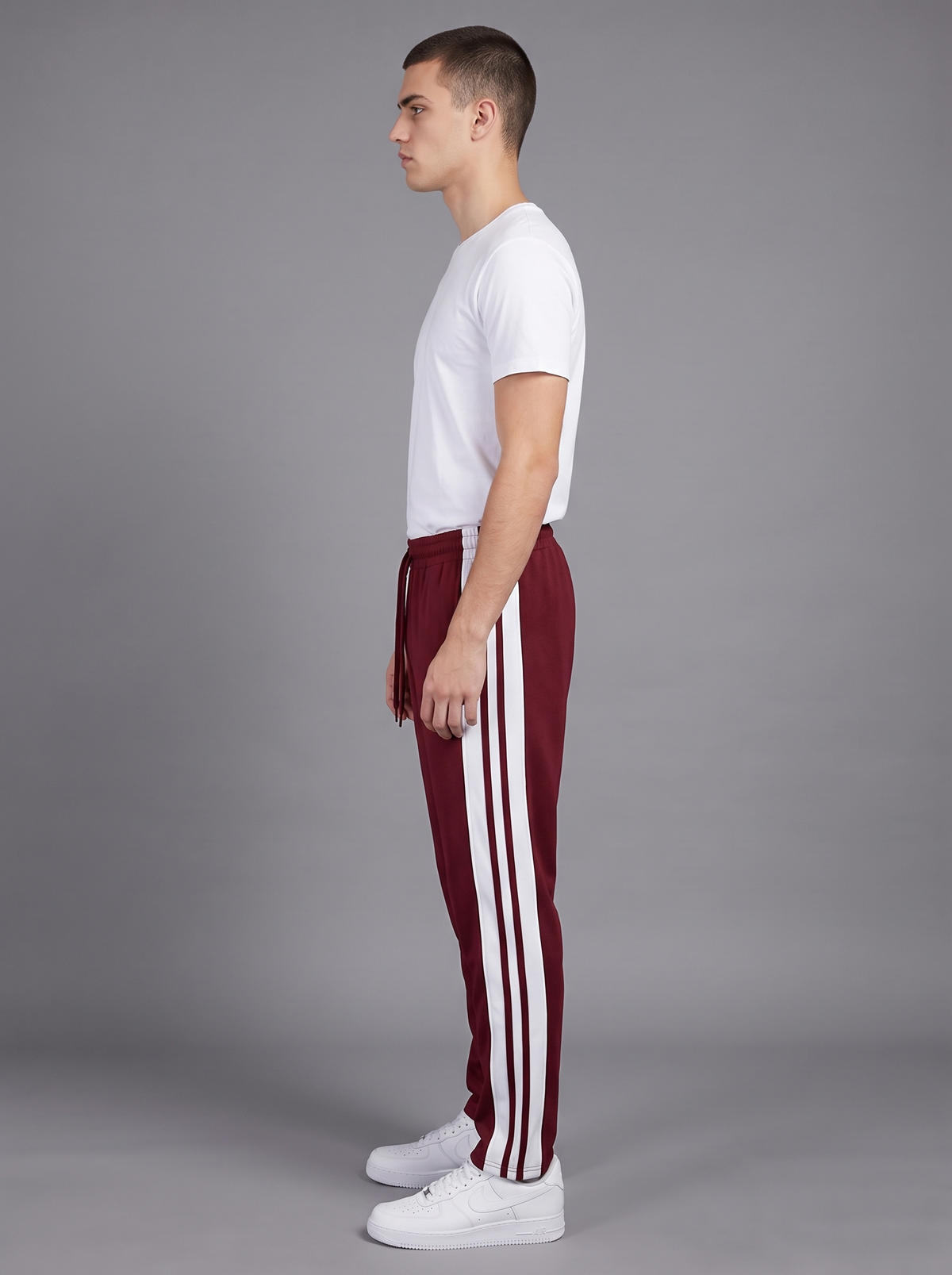 Men’s Side-Stripe Track Pants – Casual Athletic Joggers with Drawstring Waist