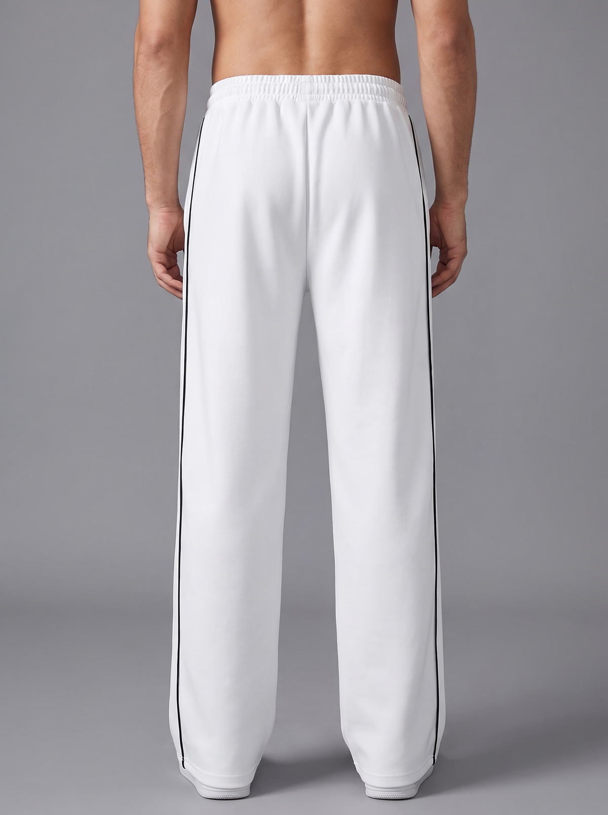 Men’s Piping Detail Track Pants – Casual Athletic Joggers with Drawstring Waist