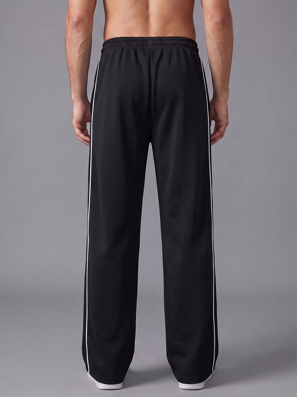 Men’s Piping Detail Track Pants – Casual Athletic Joggers with Drawstring Waist