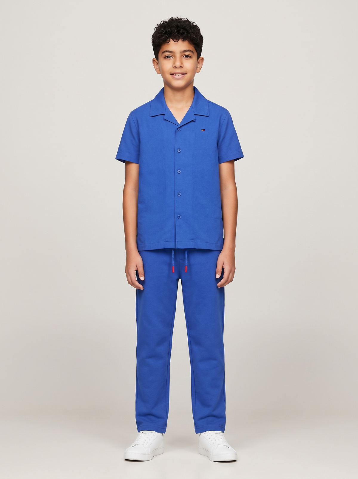 Boys’ Short-Sleeve Button-Down Shirt and Jogger Pants Matching_Set