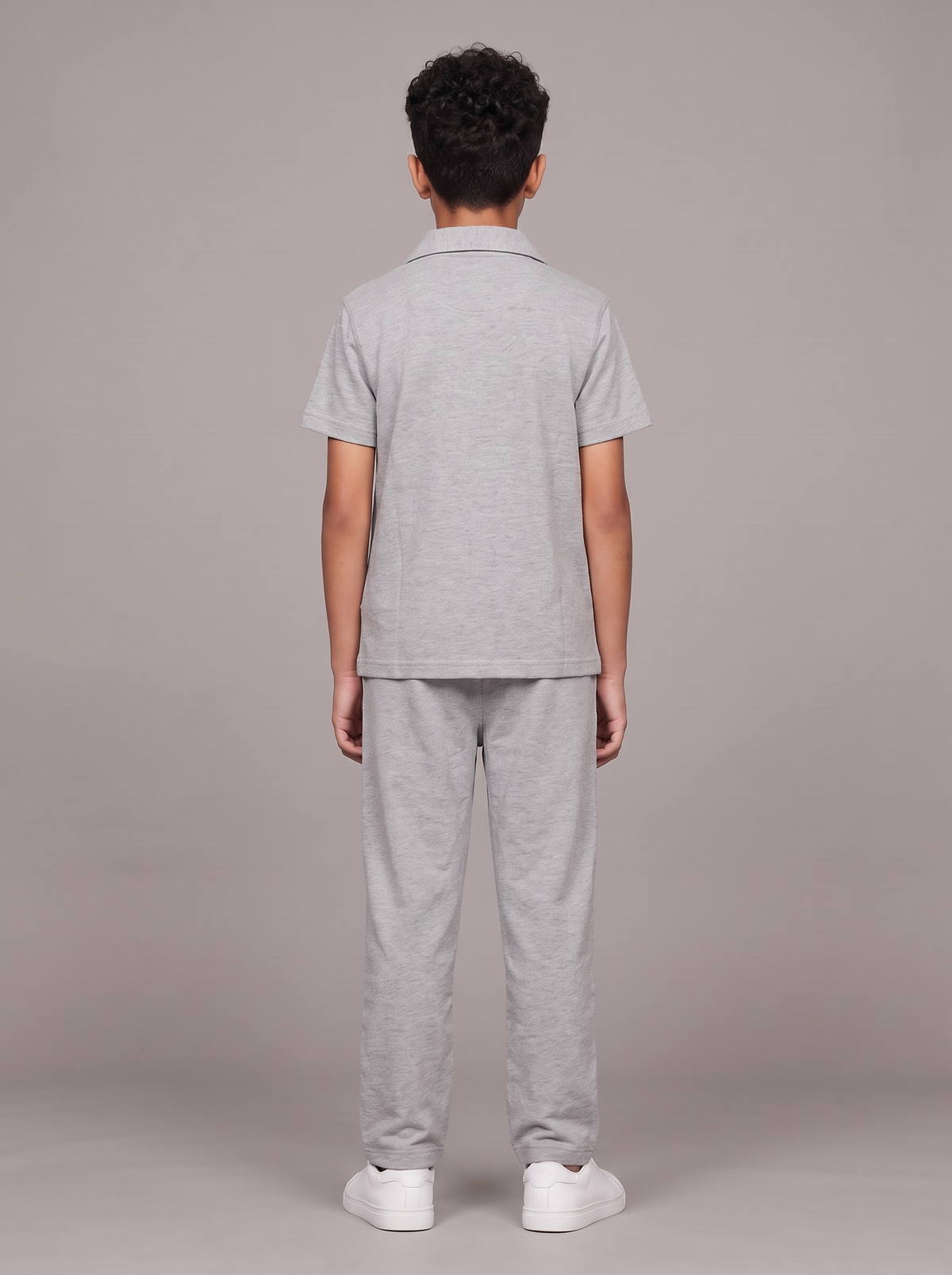Boys’ Short-Sleeve Button-Down Shirt and Jogger Pants Matching_Set