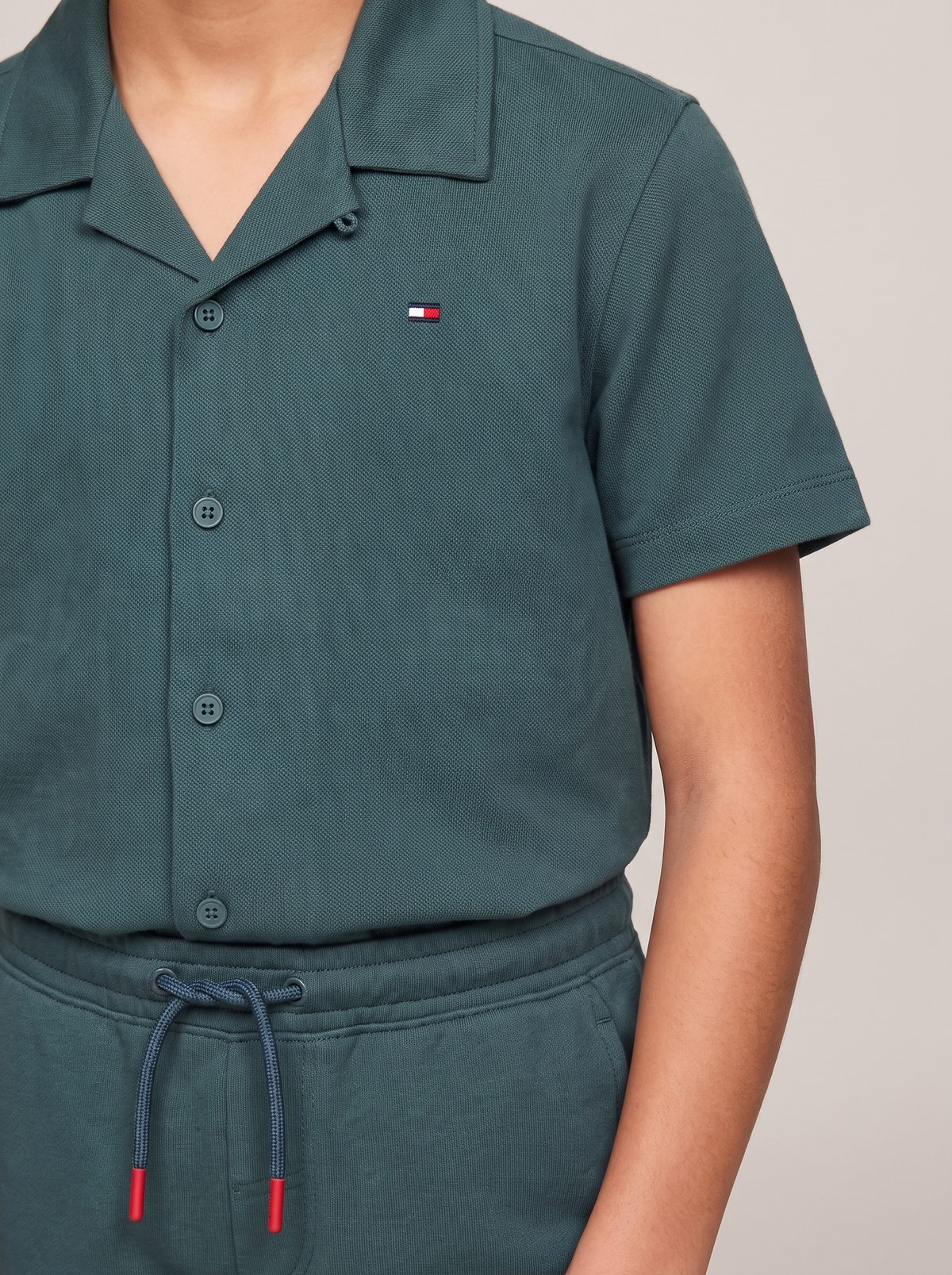 Boys’ Short-Sleeve Button-Down Shirt and Jogger Pants Matching_Set