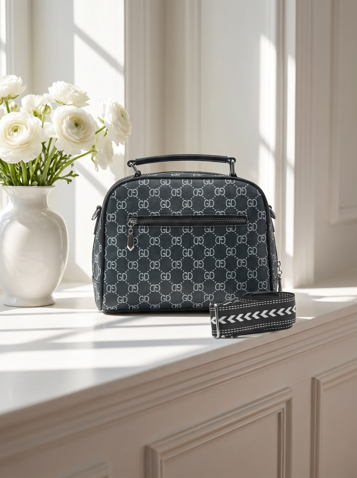 Elegant Structured Crossbody & Top Handle Handbag for Women – Multi-Pocket Everyday Shoulder Bag with Adjustable Strap