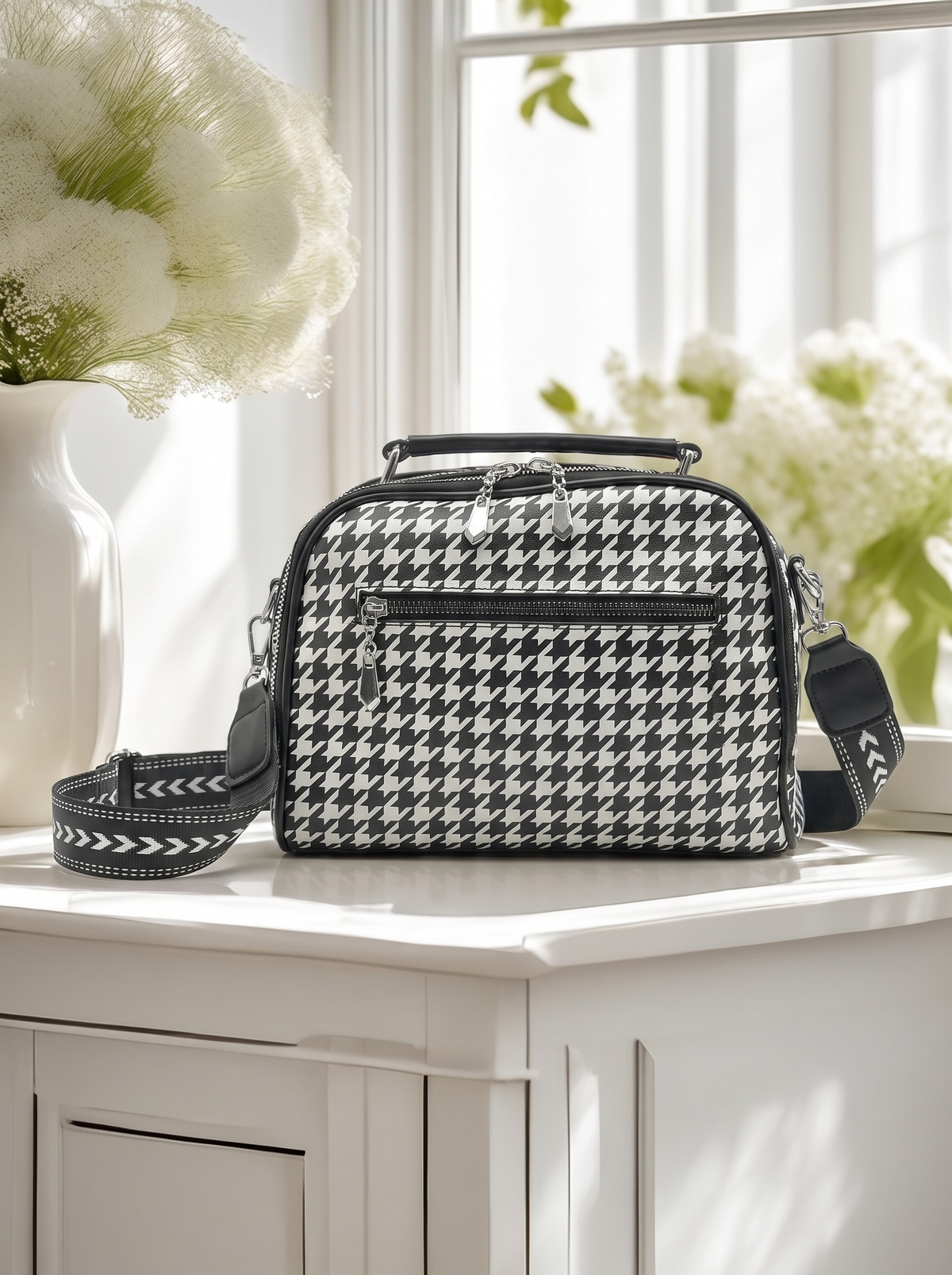 Elegant Structured Crossbody & Top Handle Handbag for Women – Multi-Pocket Everyday Shoulder Bag with Adjustable Strap