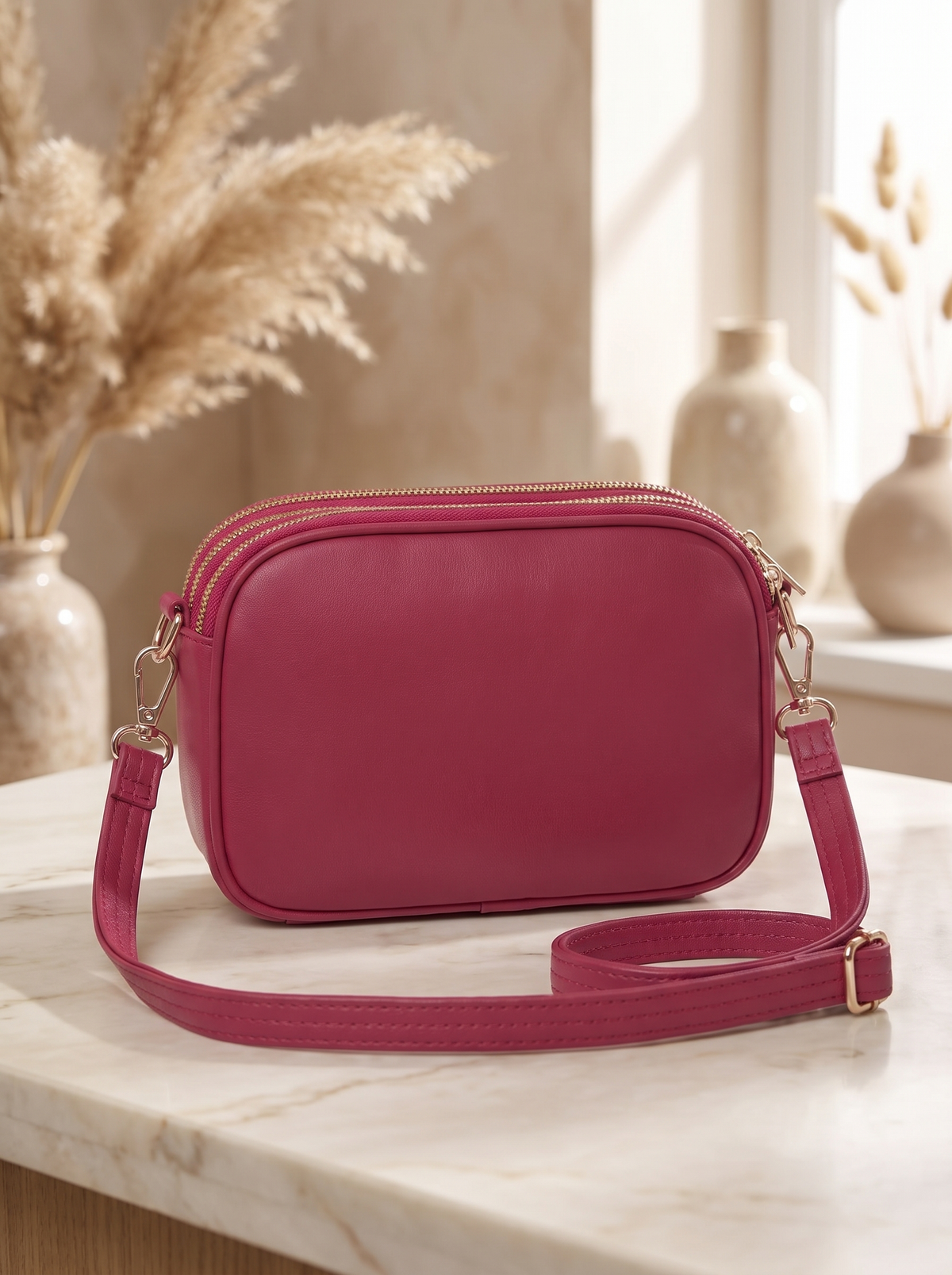 Elegant Quilted Crossbody Bag – Compact Multi-Pocket Bag