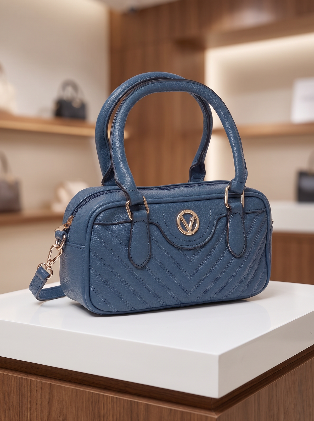 Elegant Chevron Quilted Top-Handle Handbag – Versatile Satchel Bag