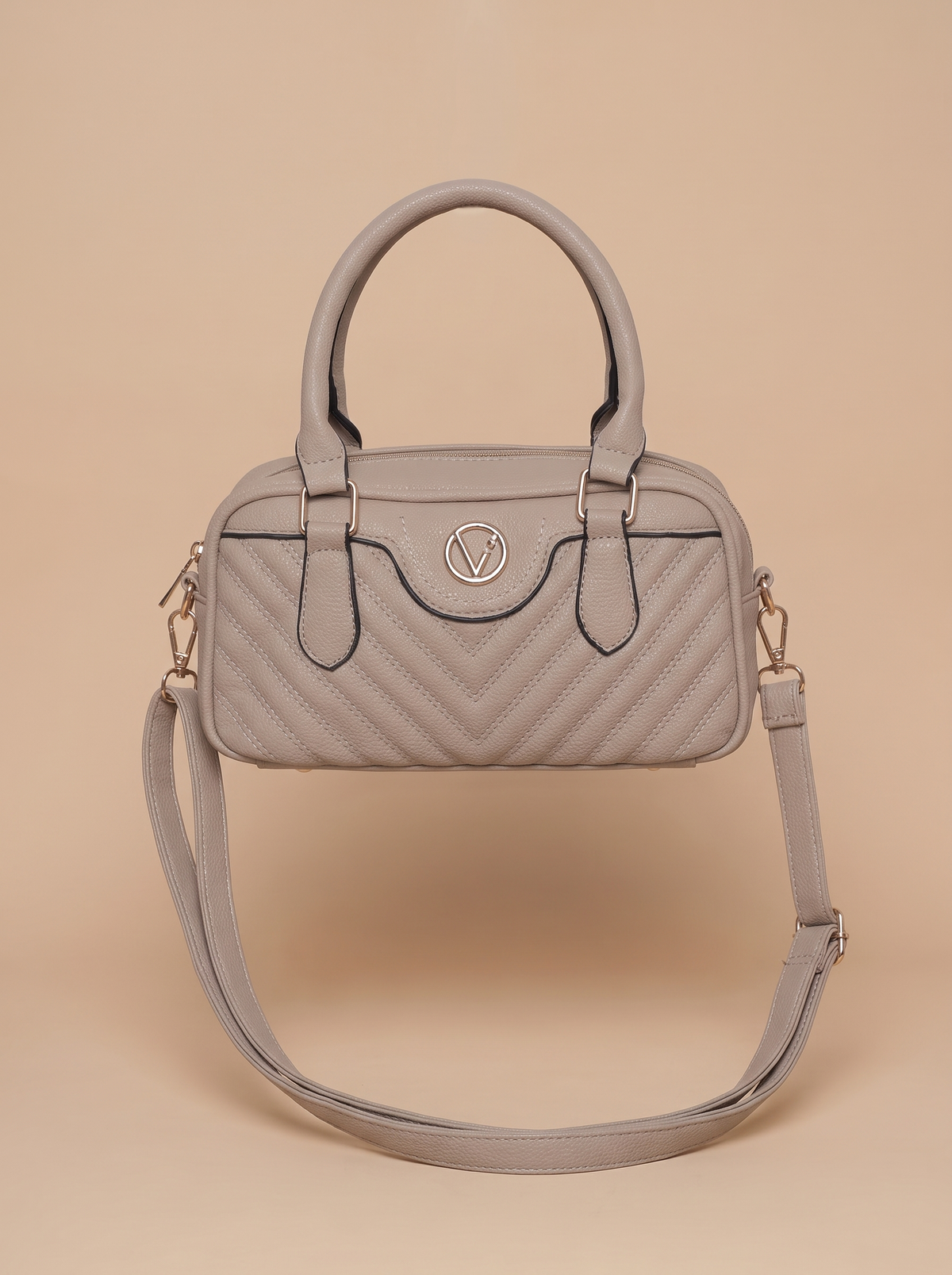 Elegant Chevron Quilted Top-Handle Handbag – Versatile Satchel Bag