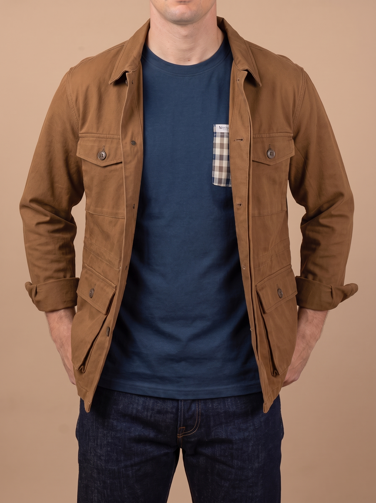 Men’s Heritage Cotton Pocket T-Shirt – Signature Check Contrast