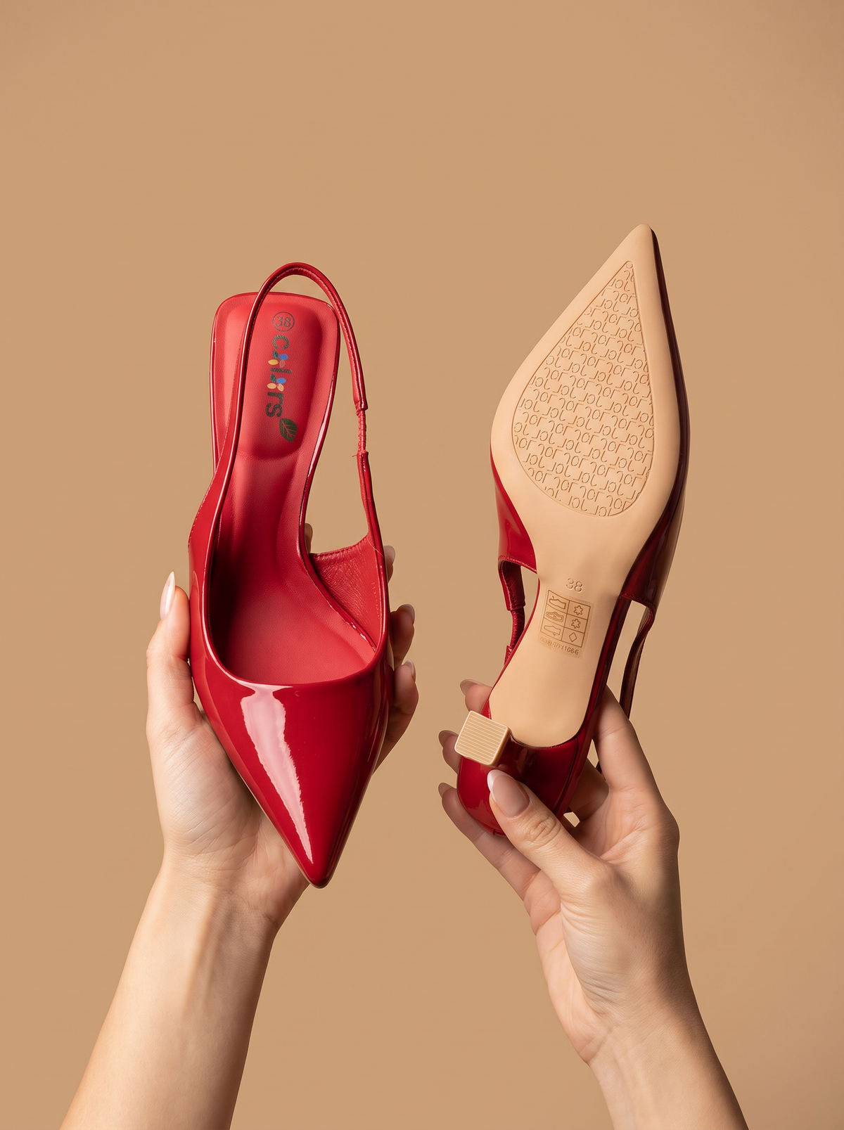 Women’s Minimalist Pointed-Toe Slingback Kitten Heels – Elegant Patent Dress Pumps